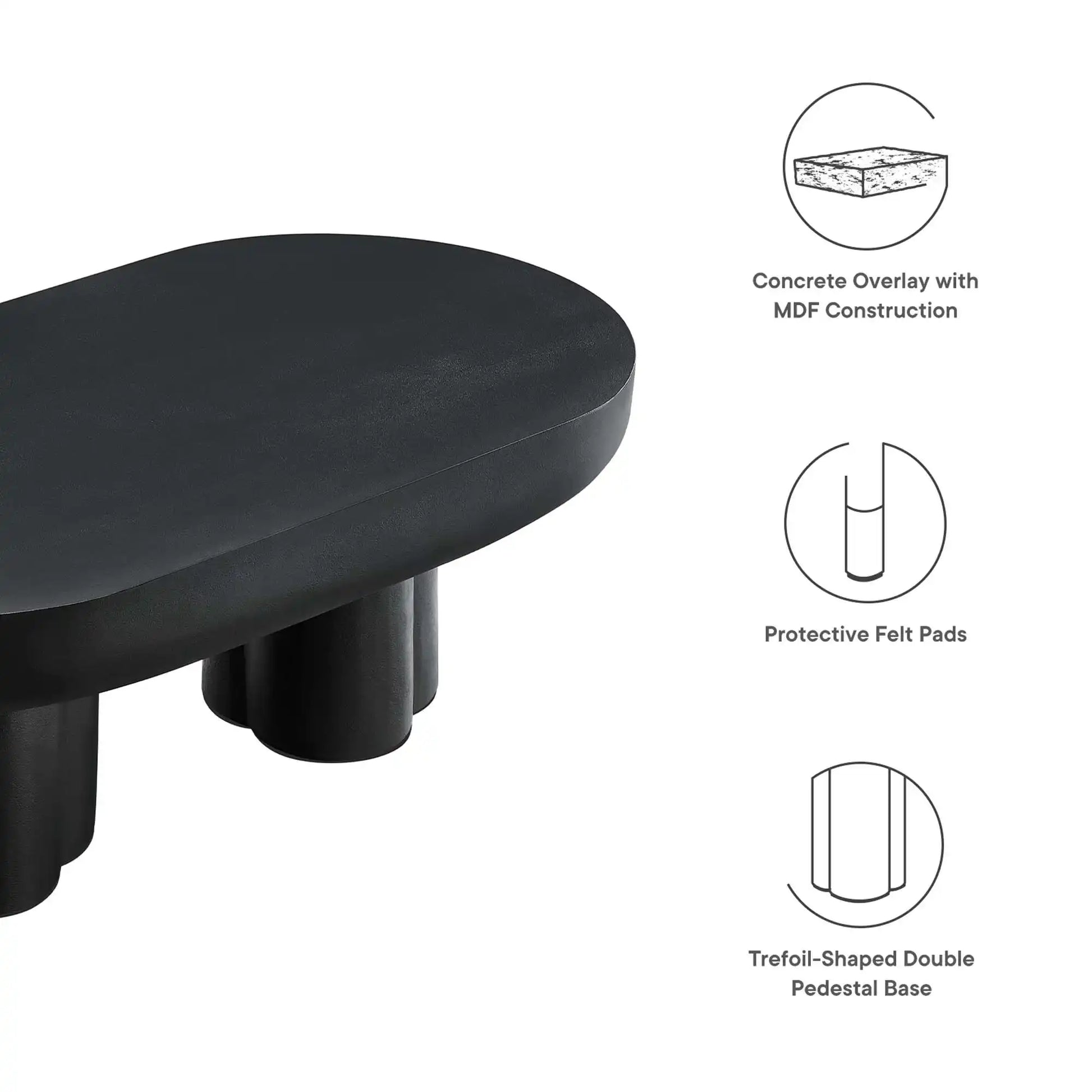 Caspian Oval Concrete Coffee Table by Modway - Best Buy Furniture