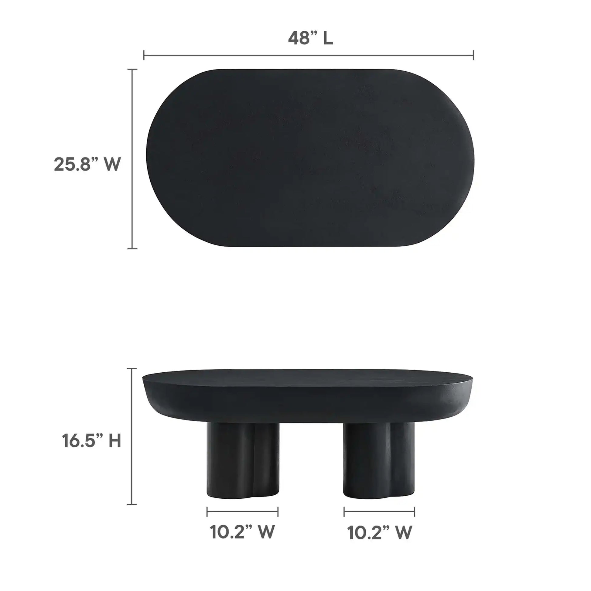 Caspian Oval Concrete Coffee Table by Modway - Best Buy Furniture