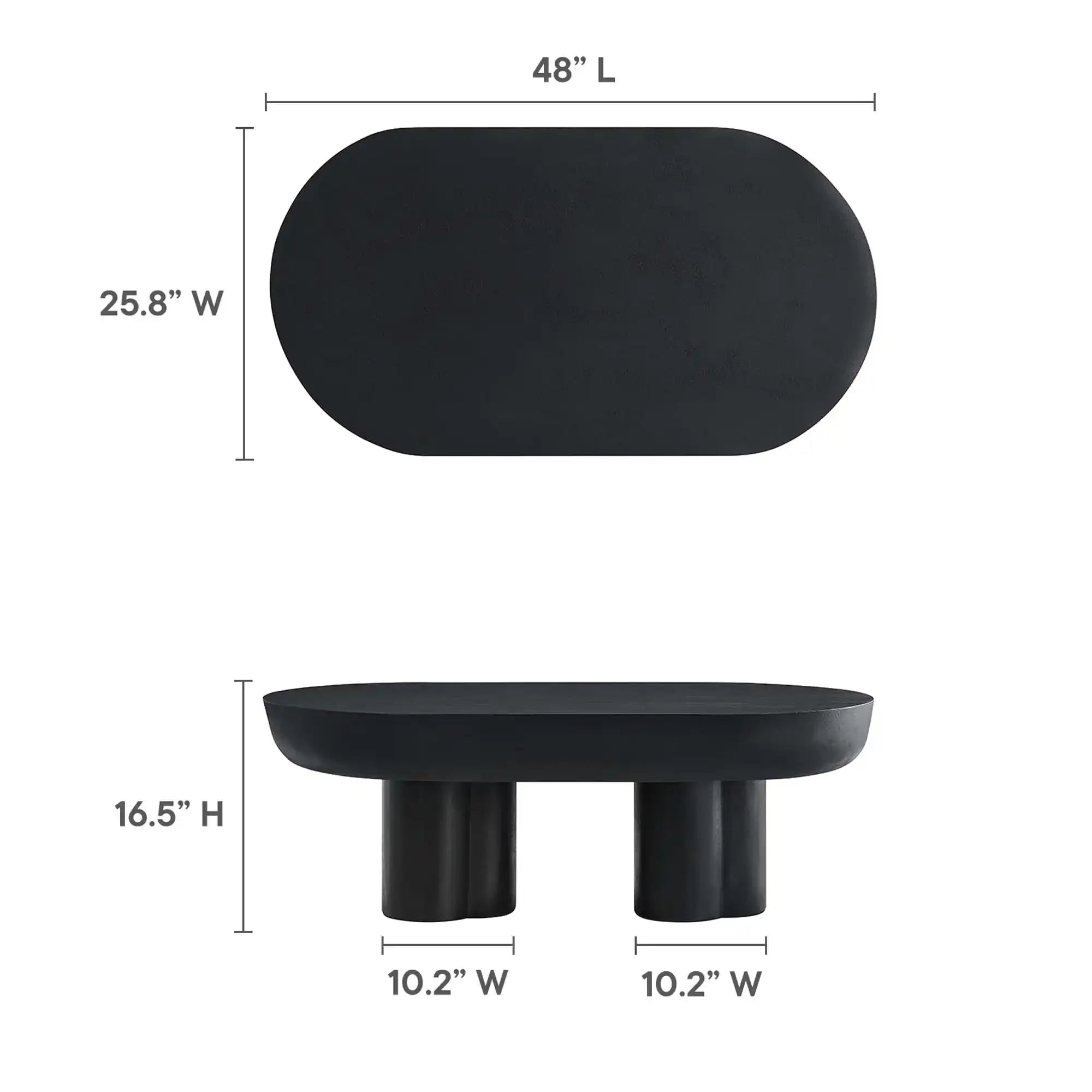 Caspian Oval Concrete Coffee Table by Modway - Best Buy Furniture