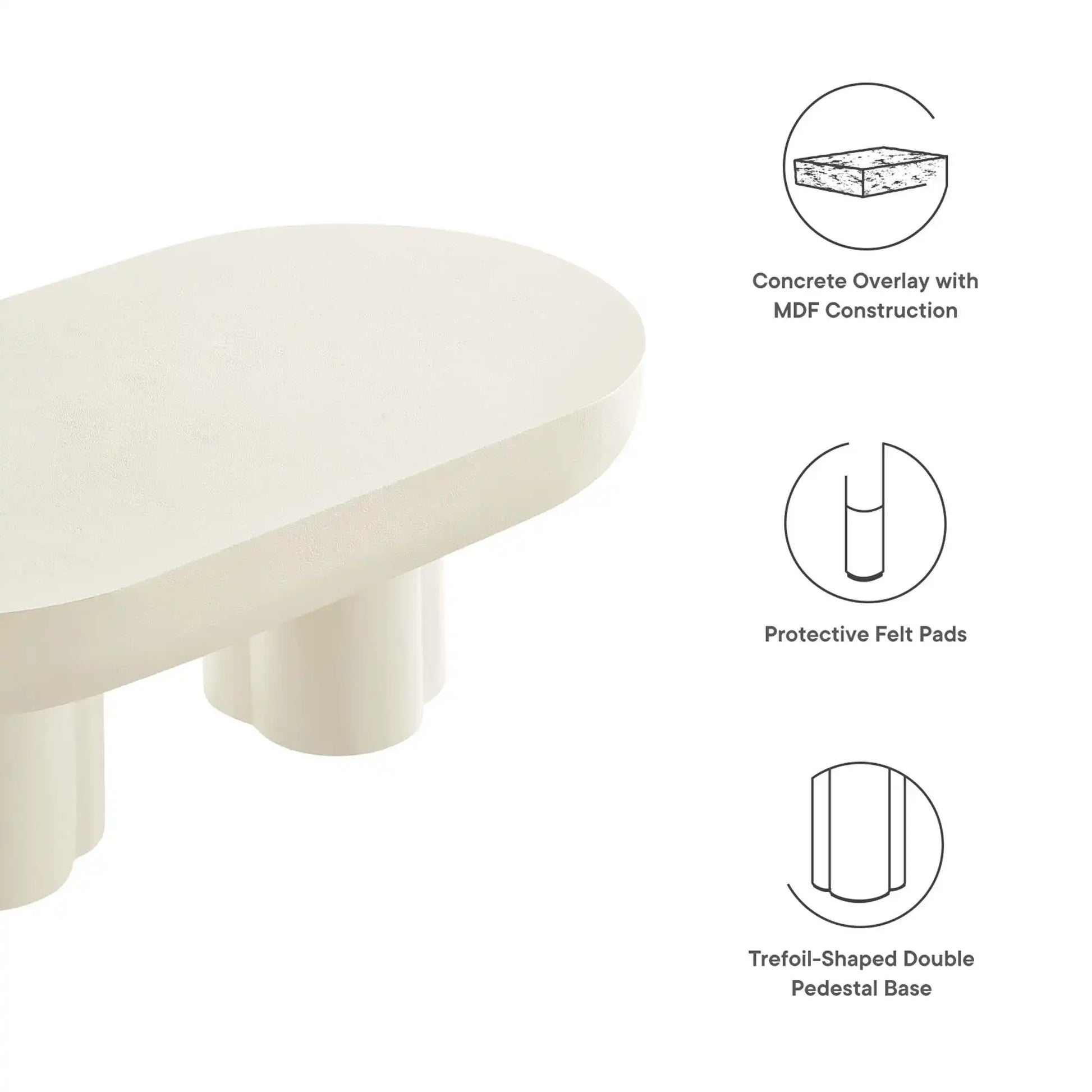 Caspian Oval Concrete Coffee Table by Modway - Best Buy Furniture