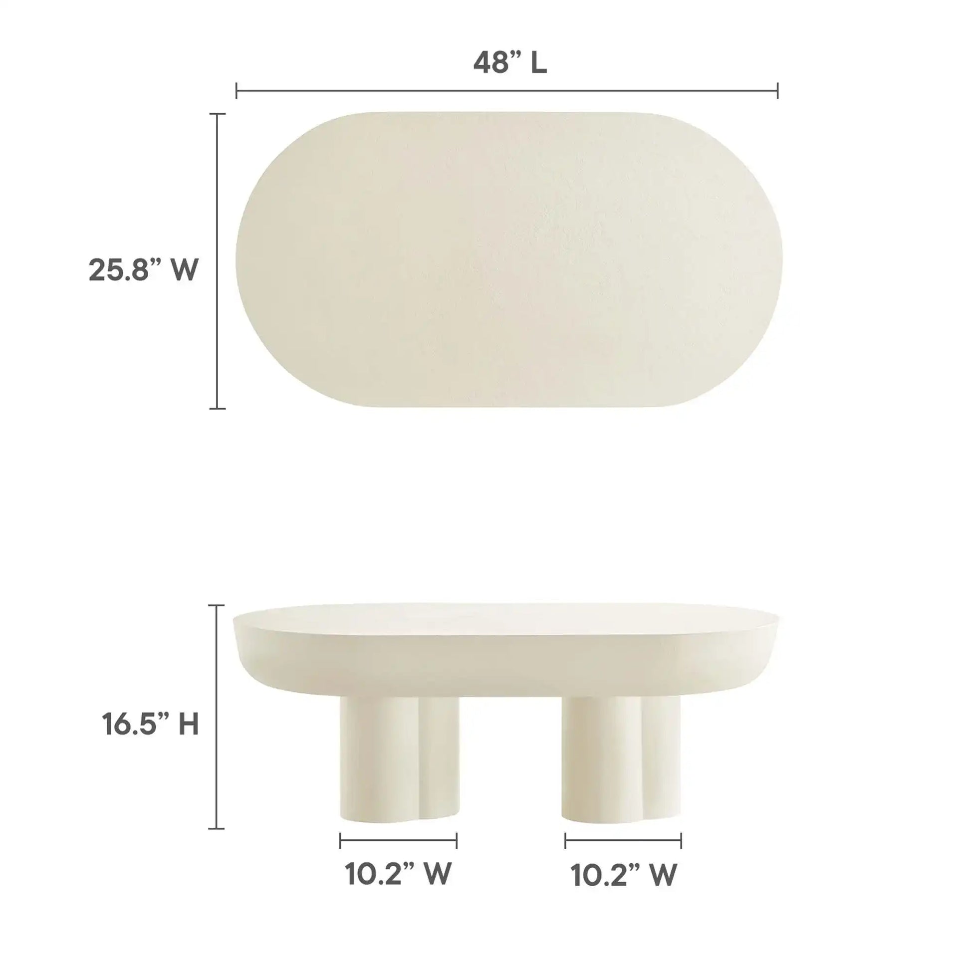 Caspian Oval Concrete Coffee Table by Modway - Best Buy Furniture