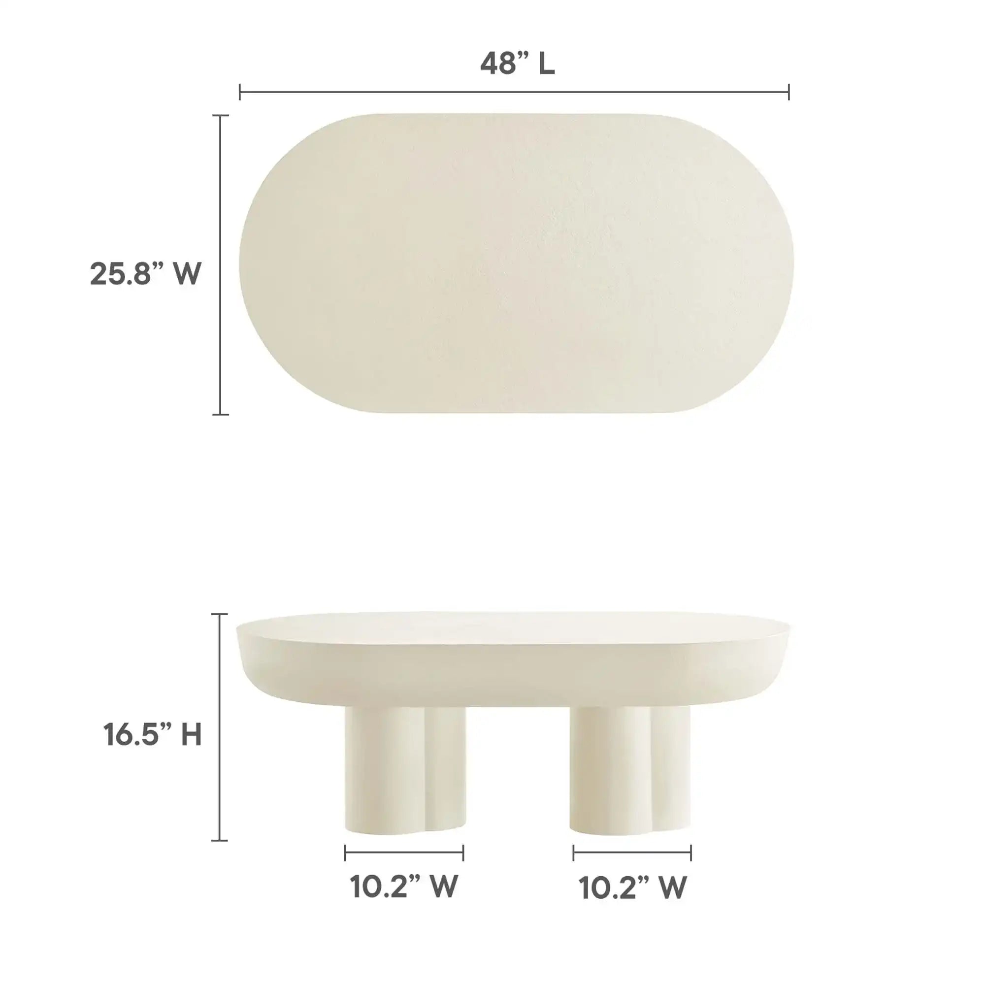 Caspian Oval Concrete Coffee Table by Modway - Best Buy Furniture