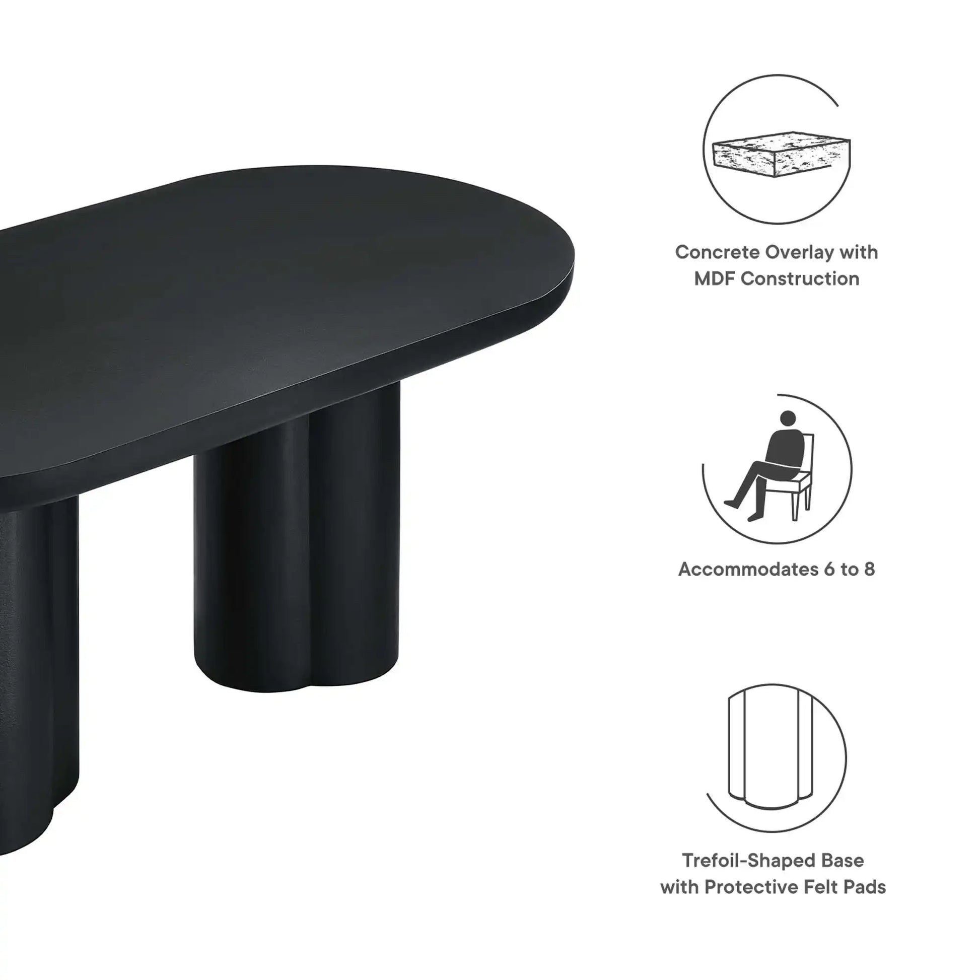 Caspian 72" Oval Concrete Dining Table by Modway - Best Buy Furniture