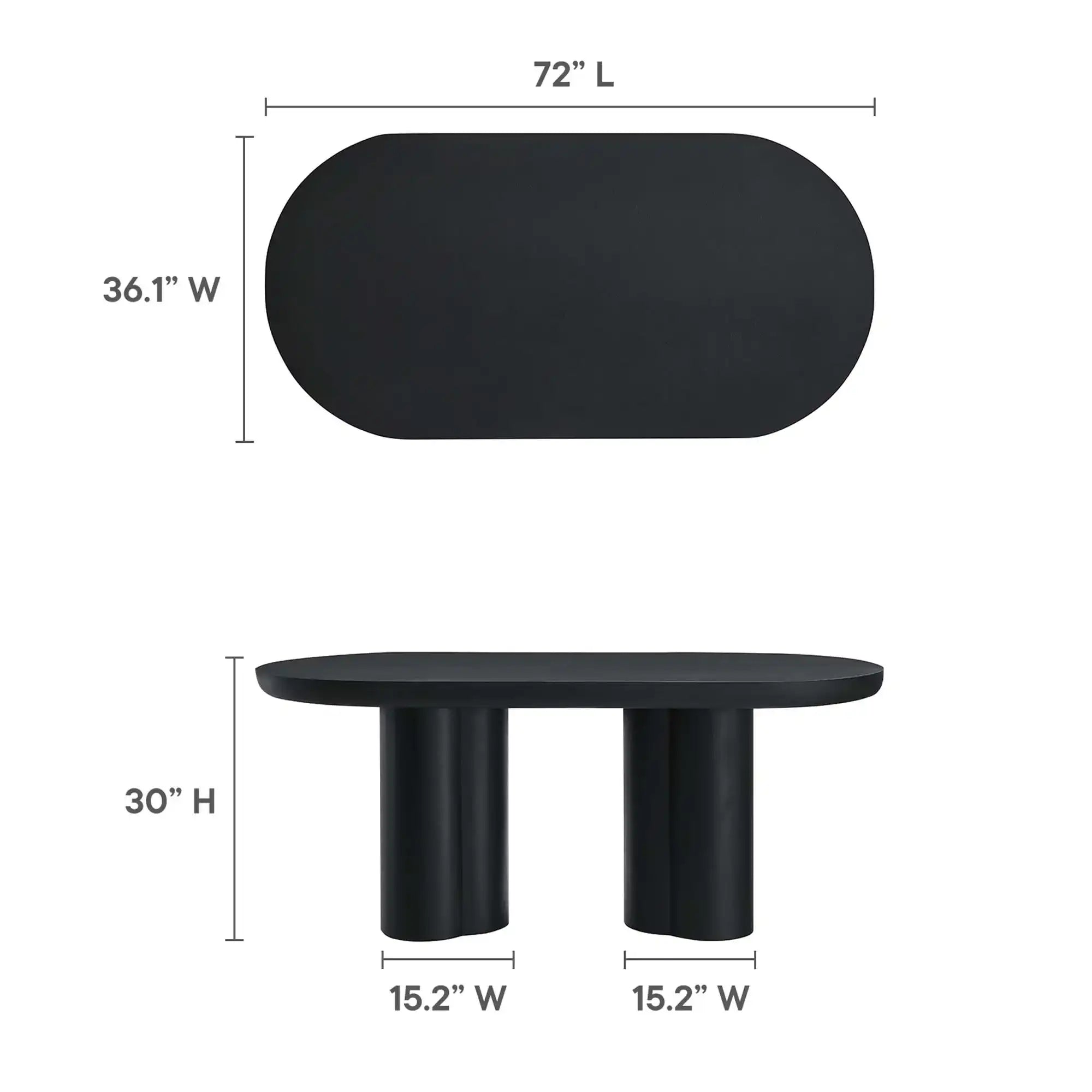 Caspian 72" Oval Concrete Dining Table by Modway - Best Buy Furniture