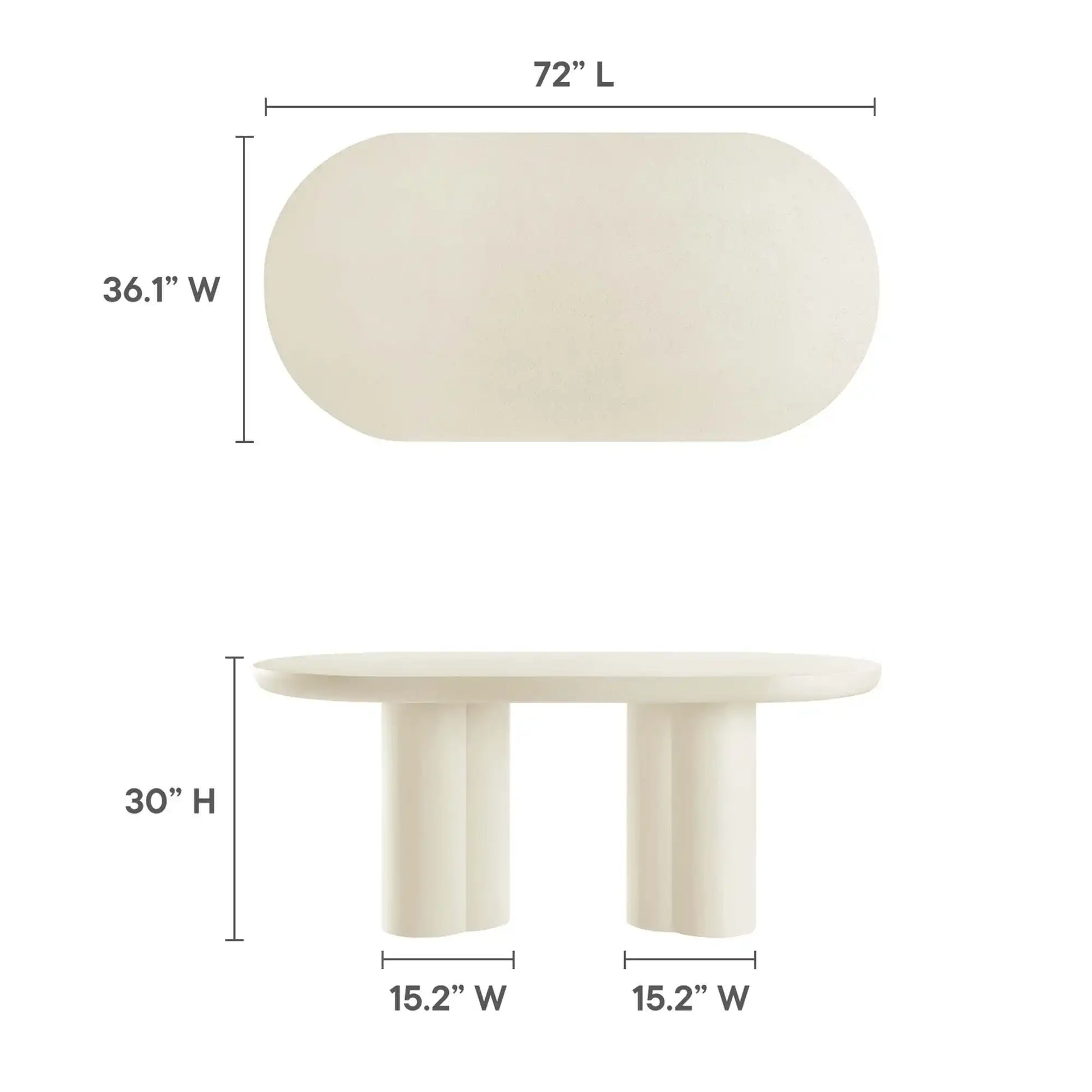 Caspian 72" Oval Concrete Dining Table by Modway - Best Buy Furniture