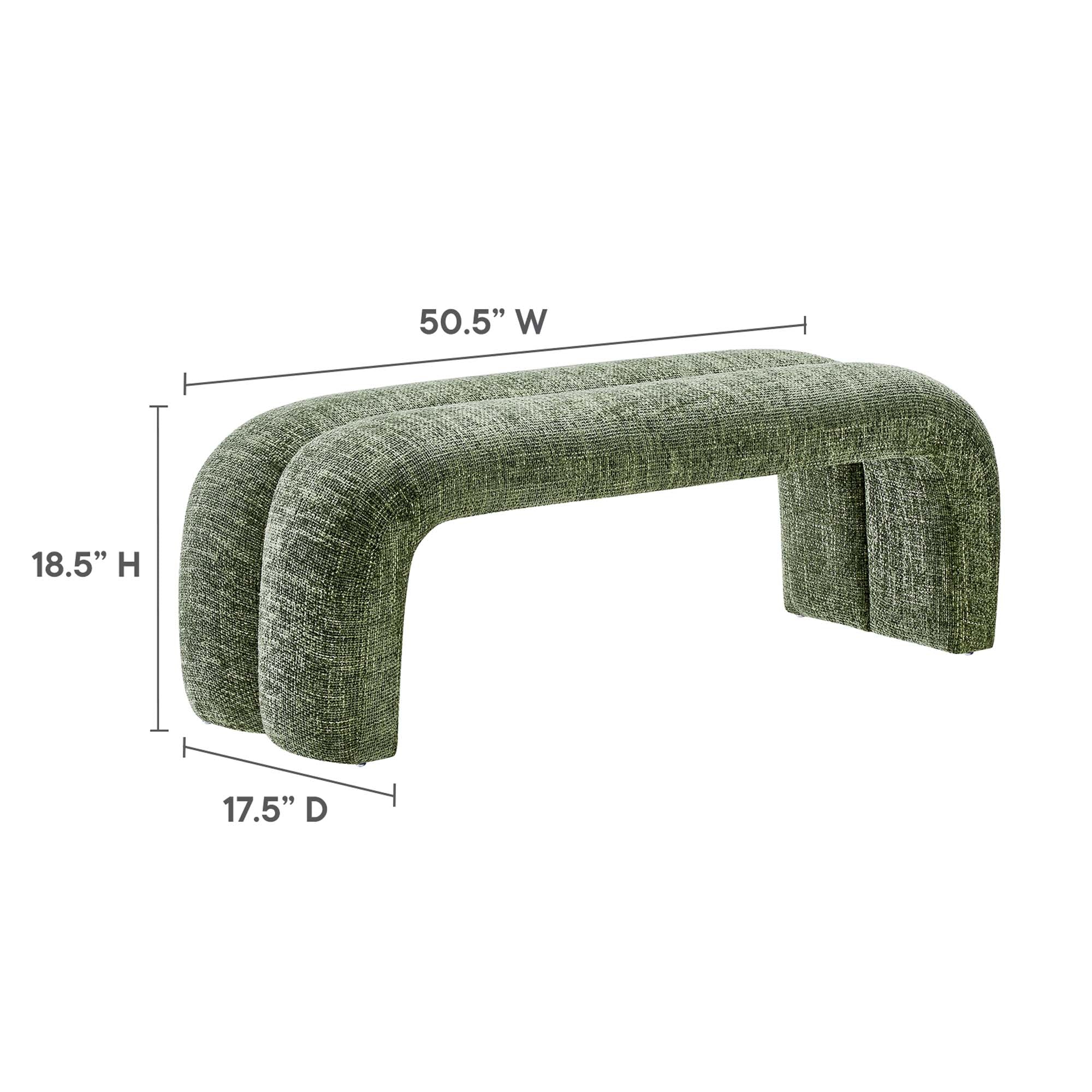 Dax 50.5" Chenille Upholstered Accent Bench by Modway - Best Buy Furniture