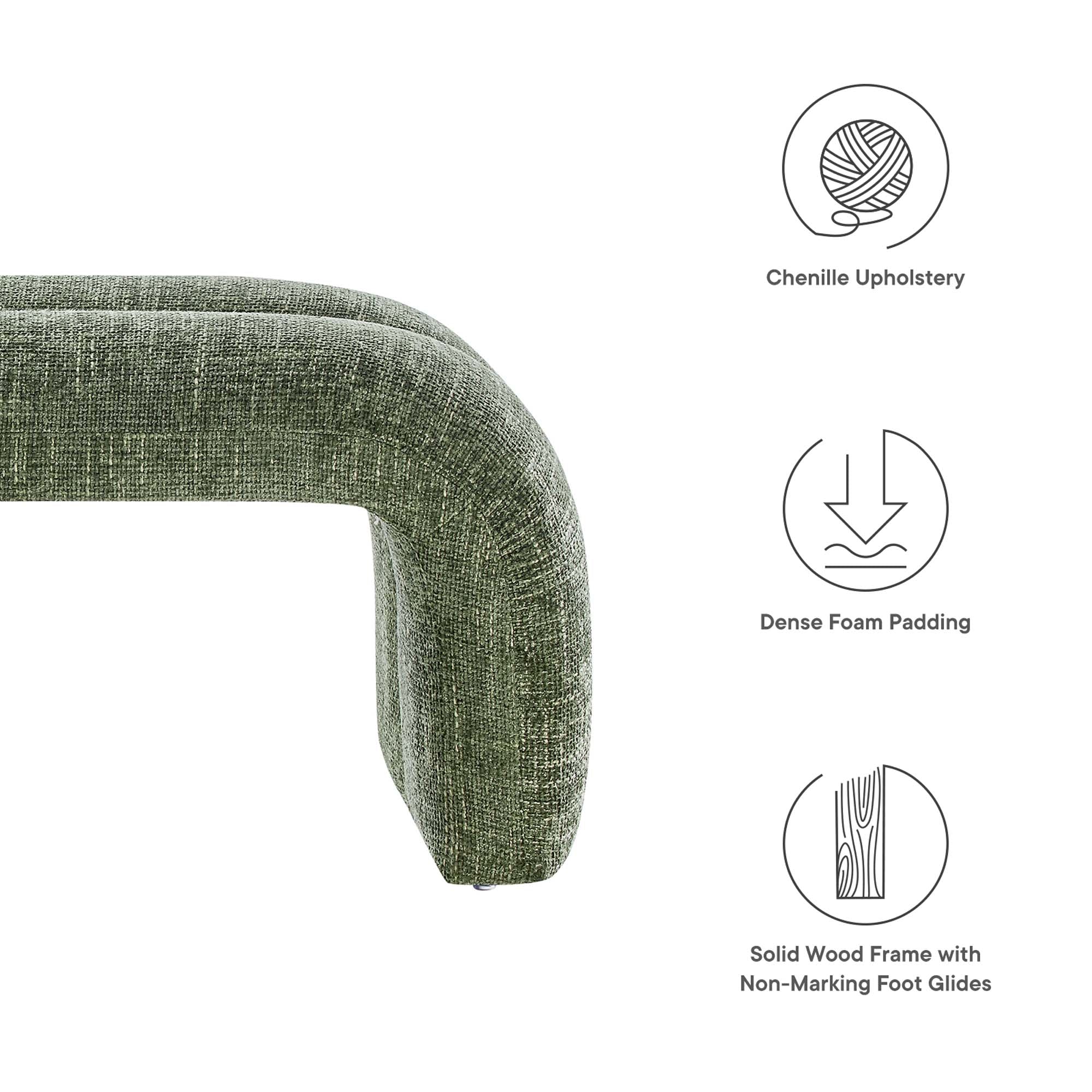 Dax 50.5" Chenille Upholstered Accent Bench by Modway - Best Buy Furniture
