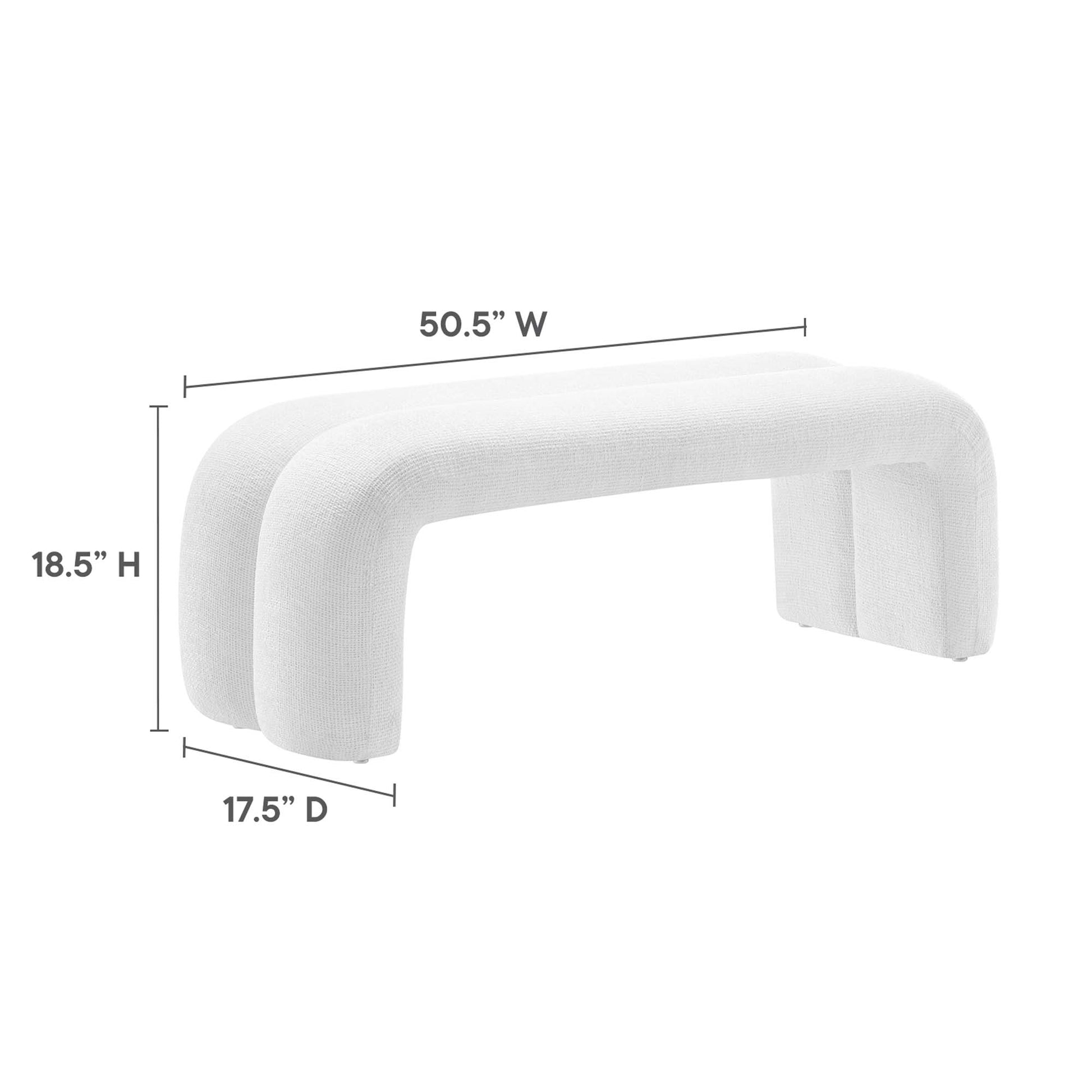 Dax 50.5" Chenille Upholstered Accent Bench by Modway - Best Buy Furniture