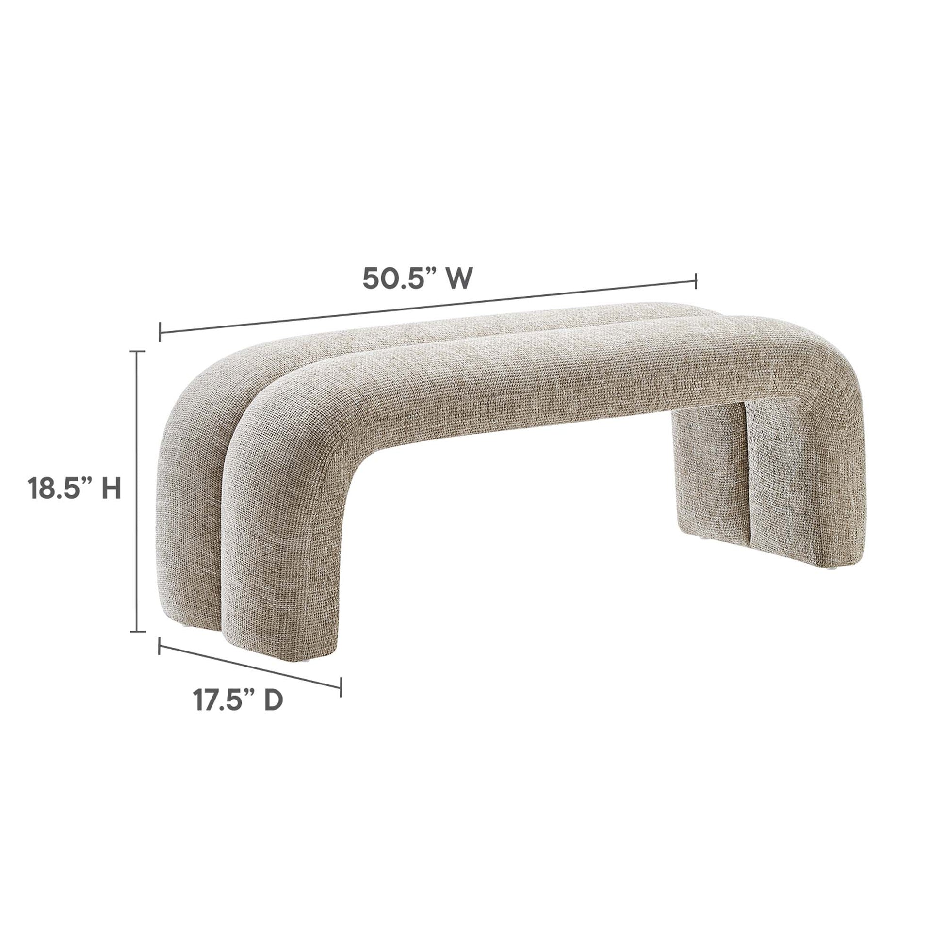 Dax 50.5" Chenille Upholstered Accent Bench by Modway - Best Buy Furniture