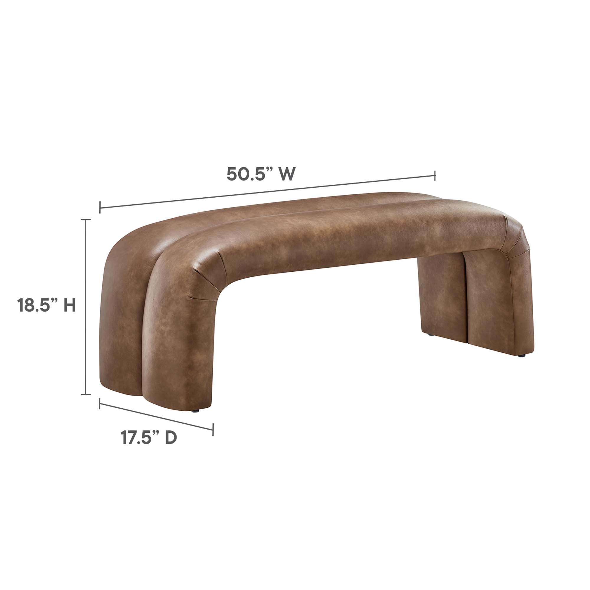 Dax 50.5" Vegan Leather Upholstered Accent Bench by Modway - Best Buy Furniture