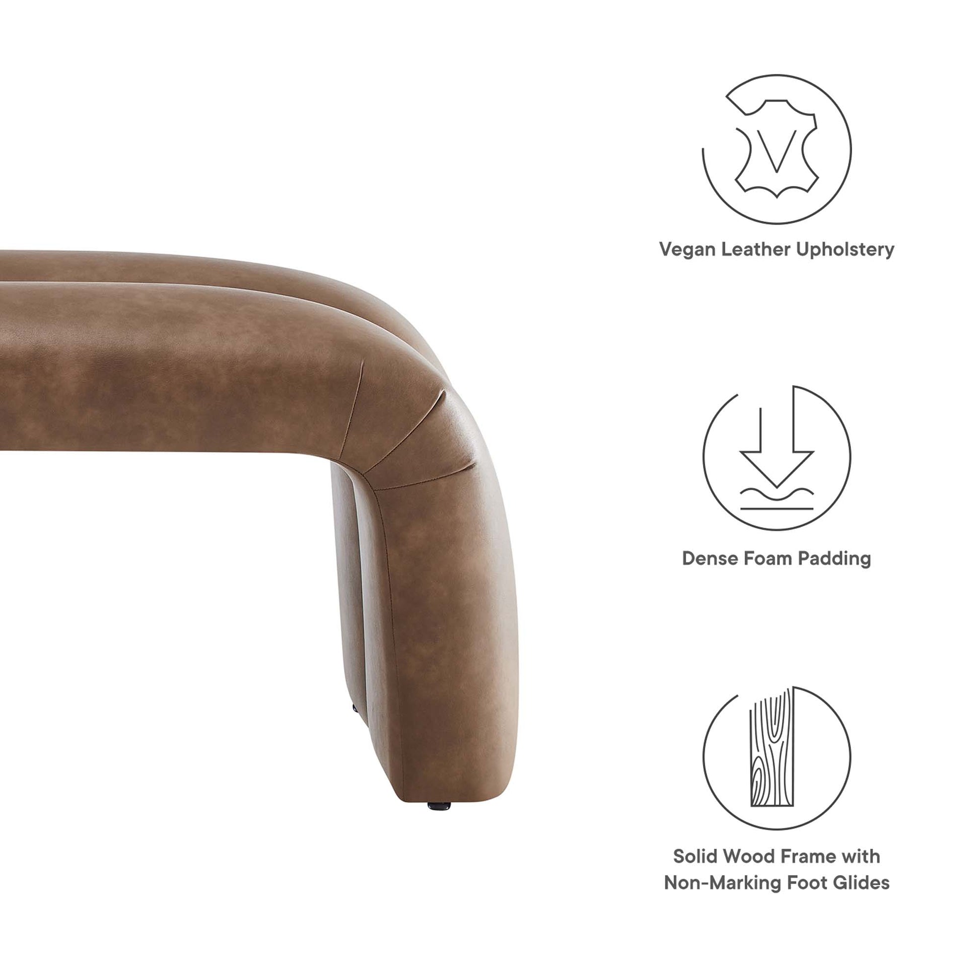 Dax 50.5" Vegan Leather Upholstered Accent Bench by Modway - Best Buy Furniture