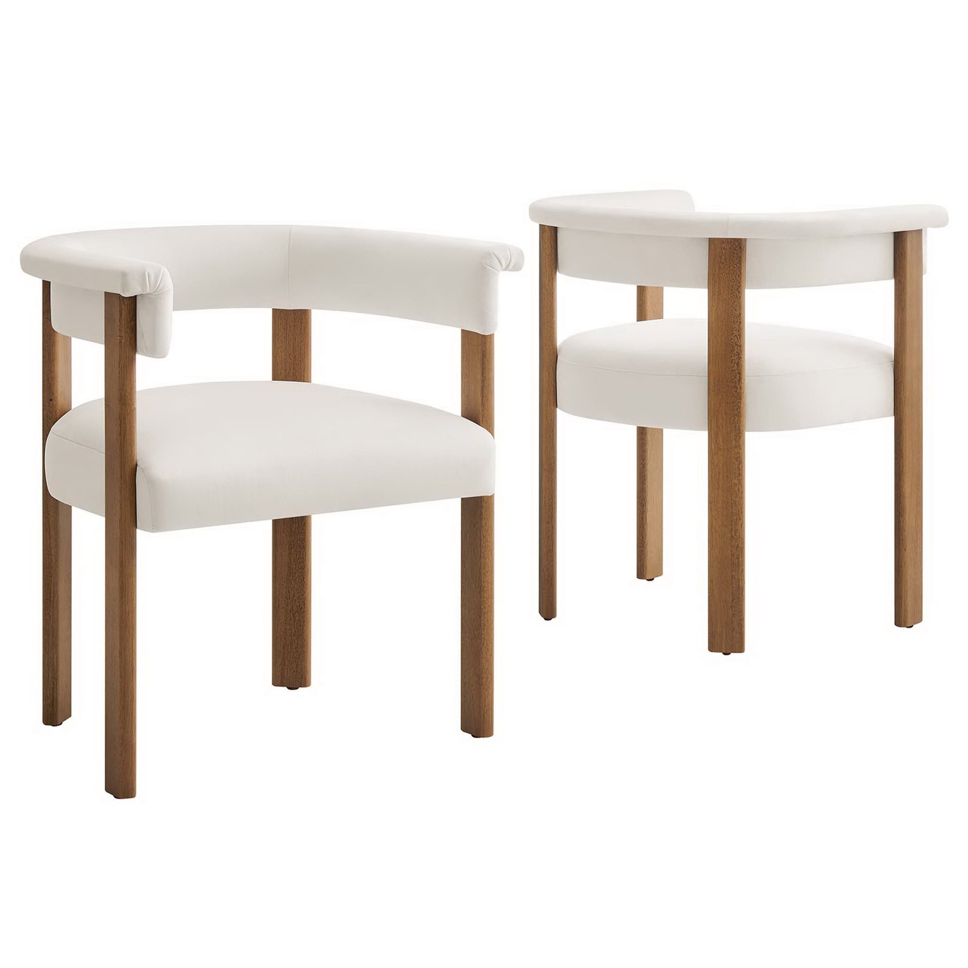 Imogen Performance Velvet Barrel Dining Chairs Set of 2 by Modway - Best Buy Furniture