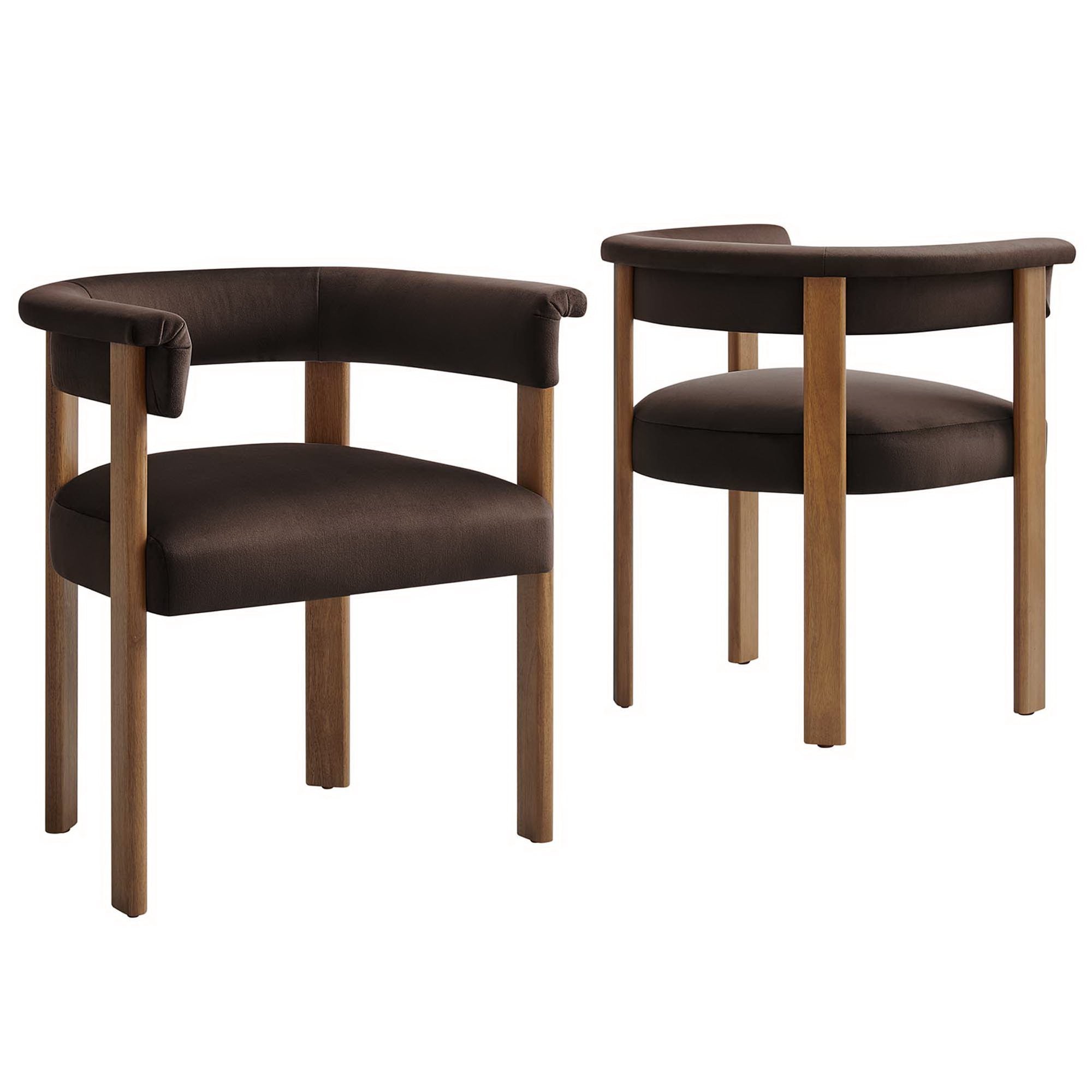 Imogen Performance Velvet Barrel Dining Chairs Set of 2 by Modway - Best Buy Furniture