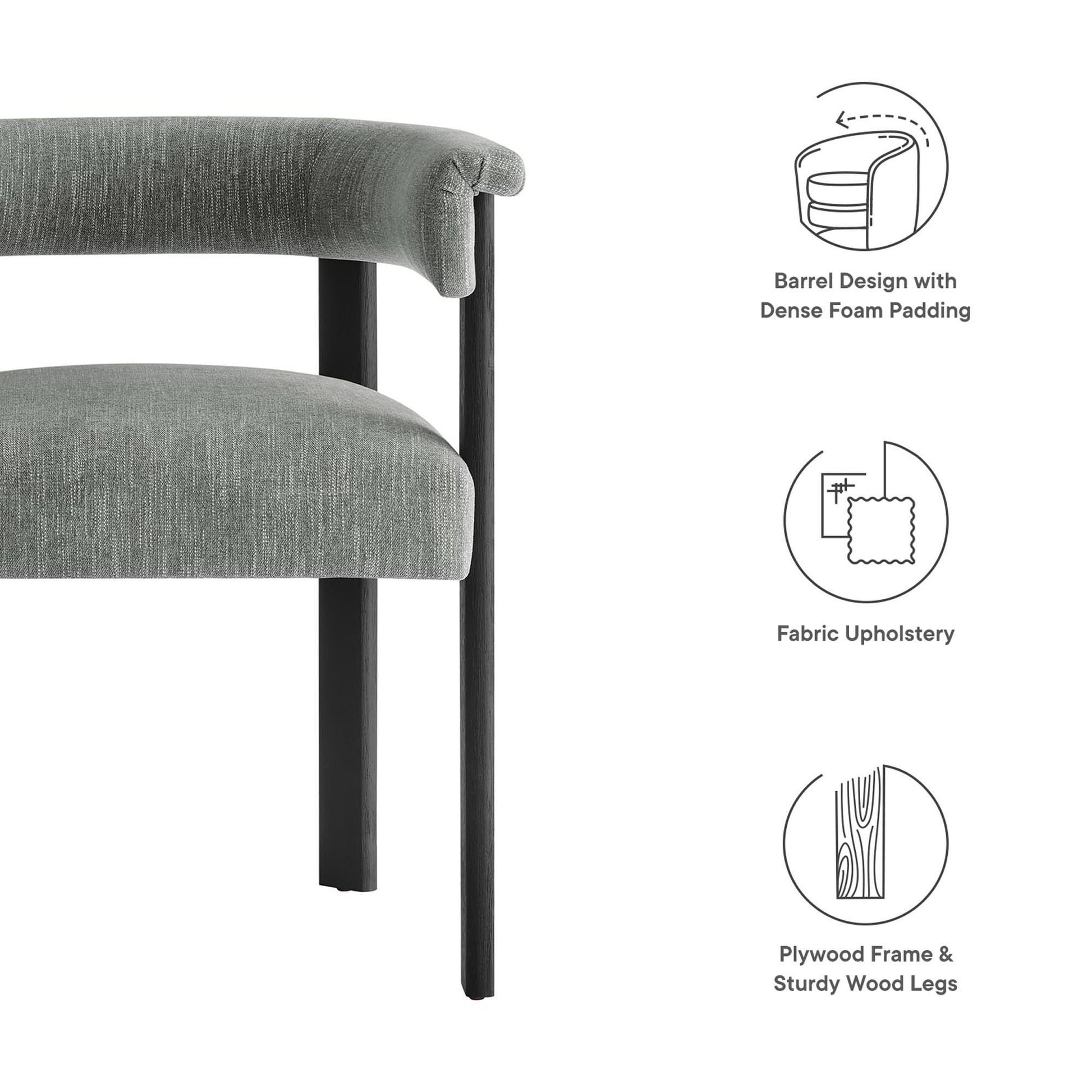 Imogen Fabric Upholstered Barrel Dining Chairs Set of 2 by Modway - Best Buy Furniture