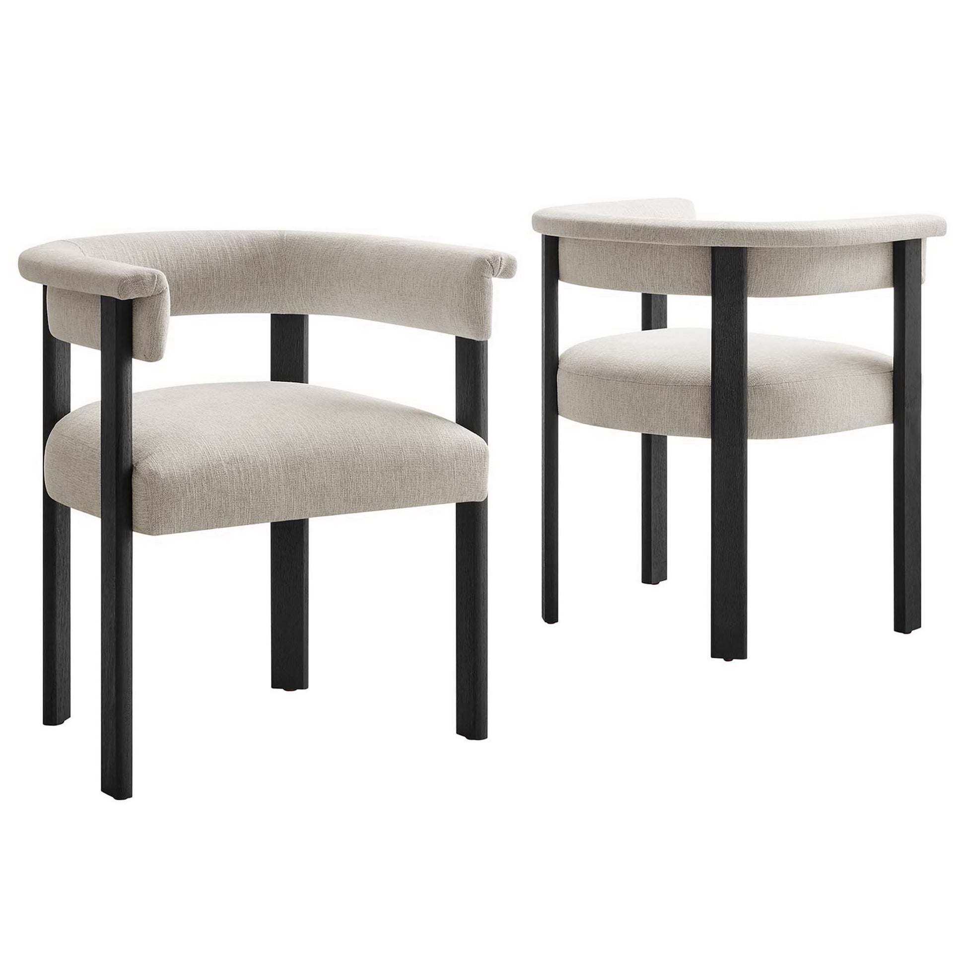 Imogen Fabric Upholstered Barrel Dining Chairs Set of 2 by Modway - Best Buy Furniture