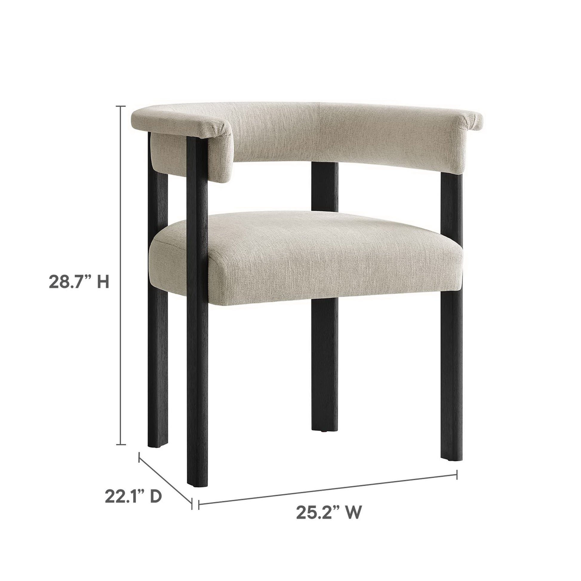 Imogen Fabric Upholstered Barrel Dining Chairs Set of 2 by Modway - Best Buy Furniture