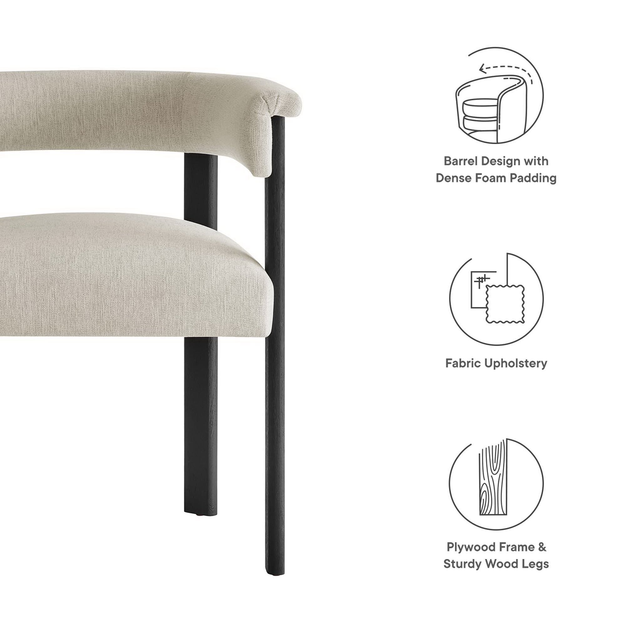 Imogen Fabric Upholstered Barrel Dining Chairs Set of 2 by Modway - Best Buy Furniture