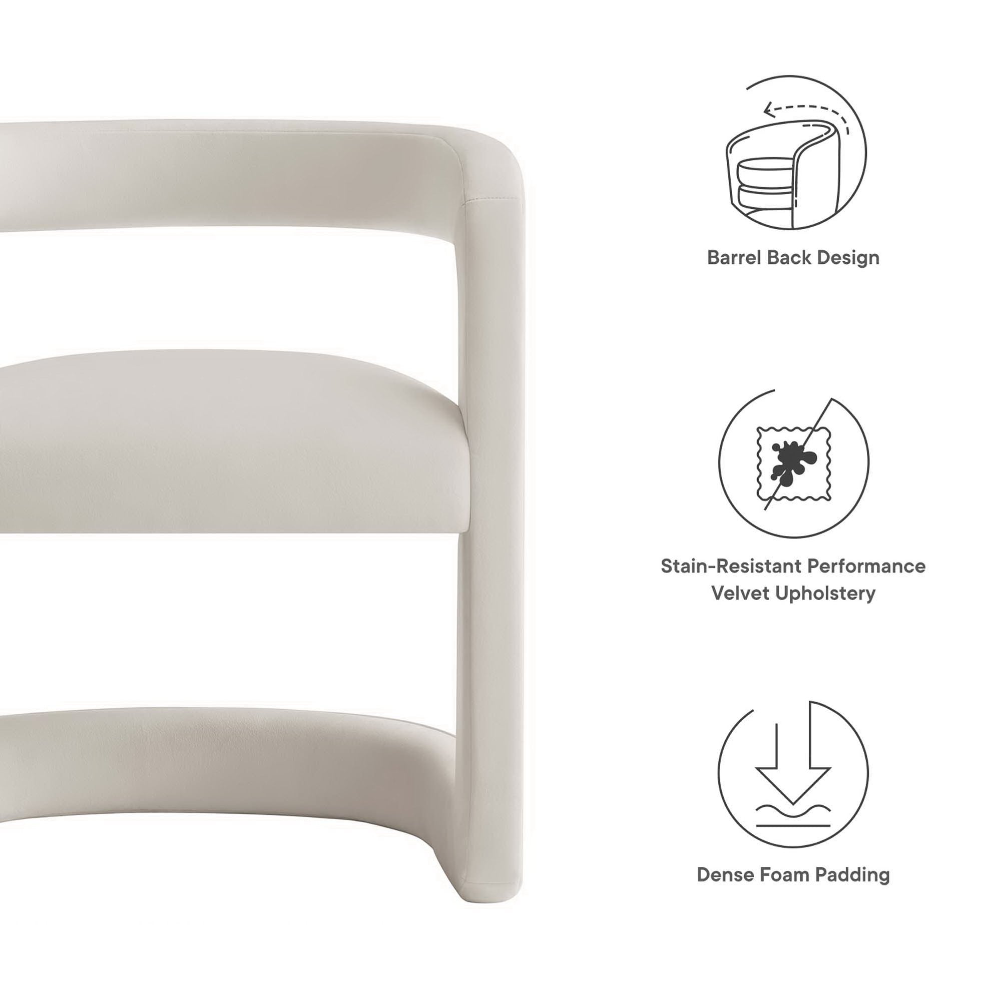 Winslow Barrel Performance Velvet Dining Chair by Modway - Best Buy Furniture