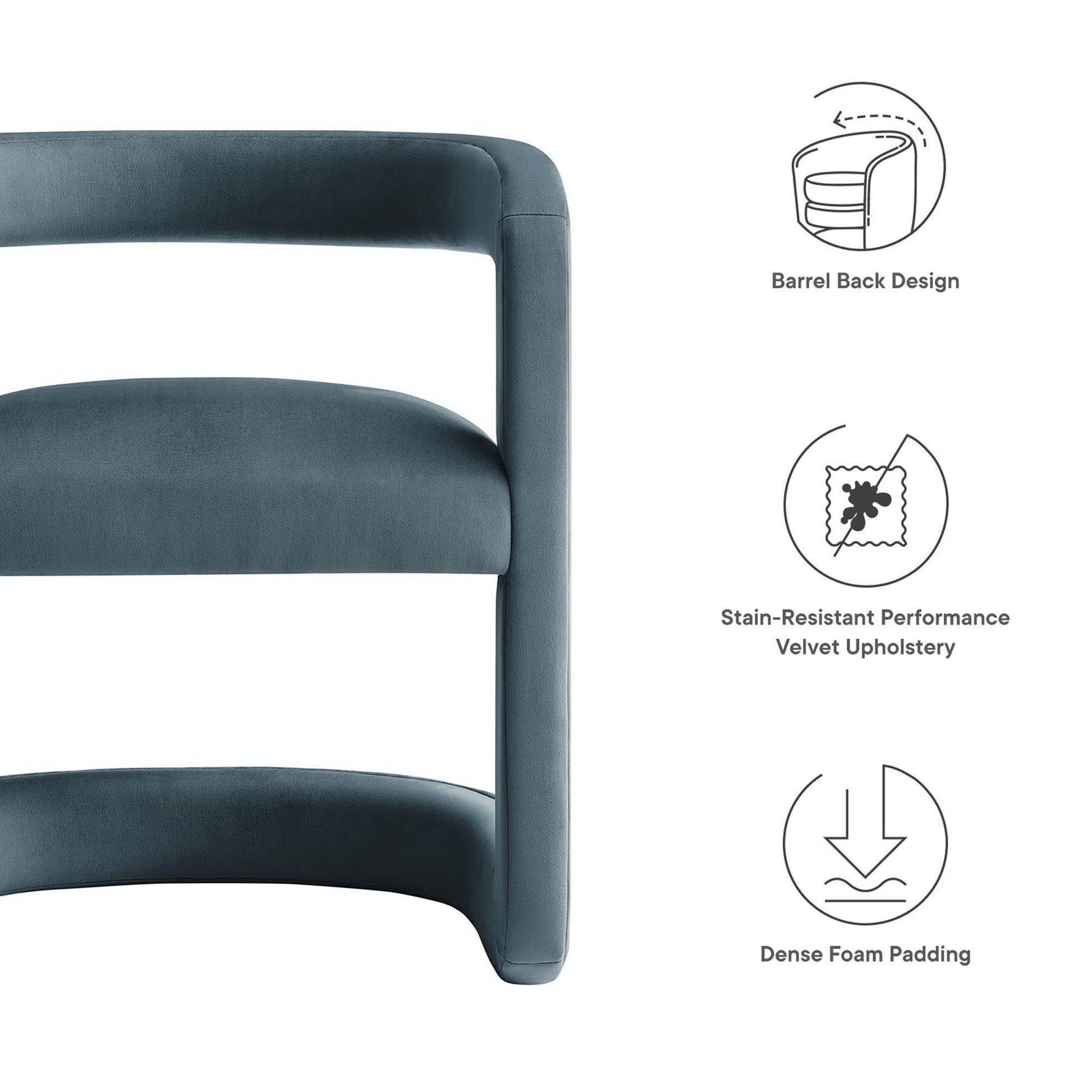 Winslow Barrel Performance Velvet Dining Chair by Modway - Best Buy Furniture