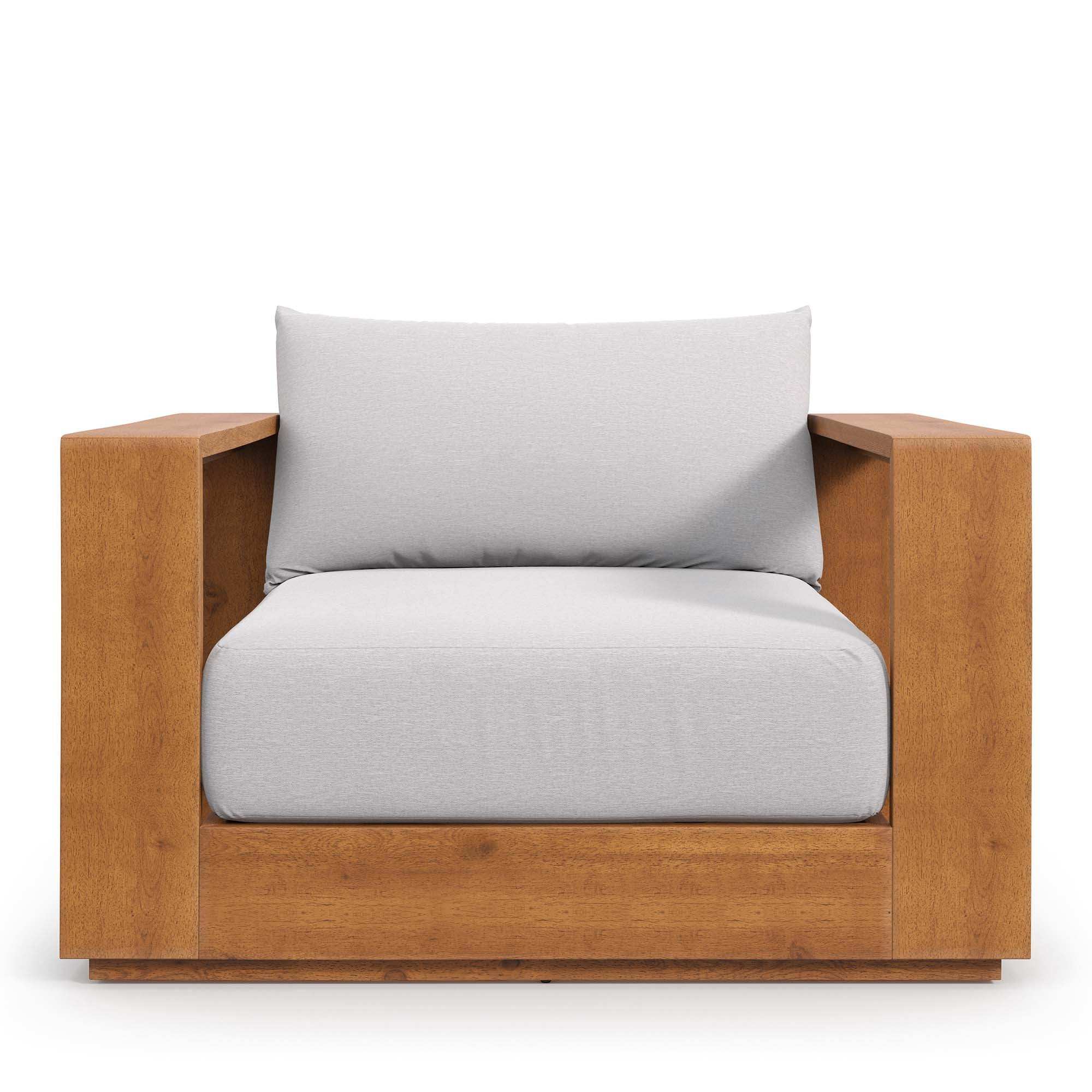 Tahoe Outdoor Patio Acacia Wood Chair in Natural Light Gray - Best Buy Furniture