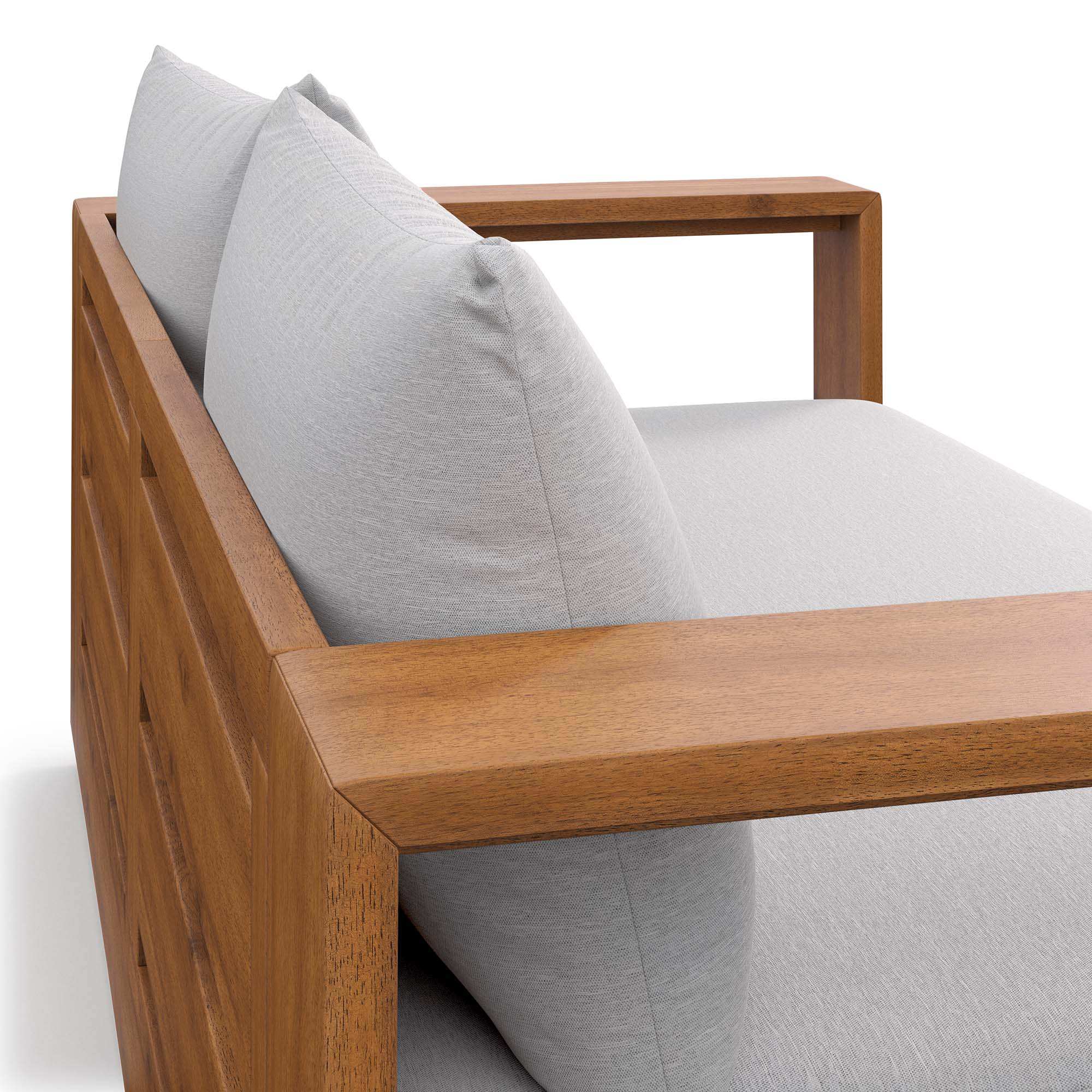 Tahoe Acacia Wood Outdoor Patio Acacia Wood Loveseat in Natural Light Gray - Best Buy Furniture