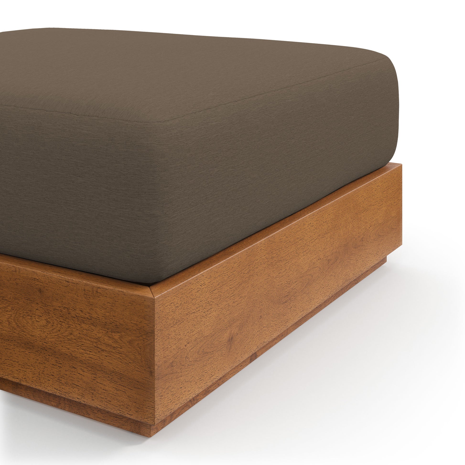 Tahoe Outdoor Patio Acacia Wood Ottoman by Modway - Best Buy Furniture