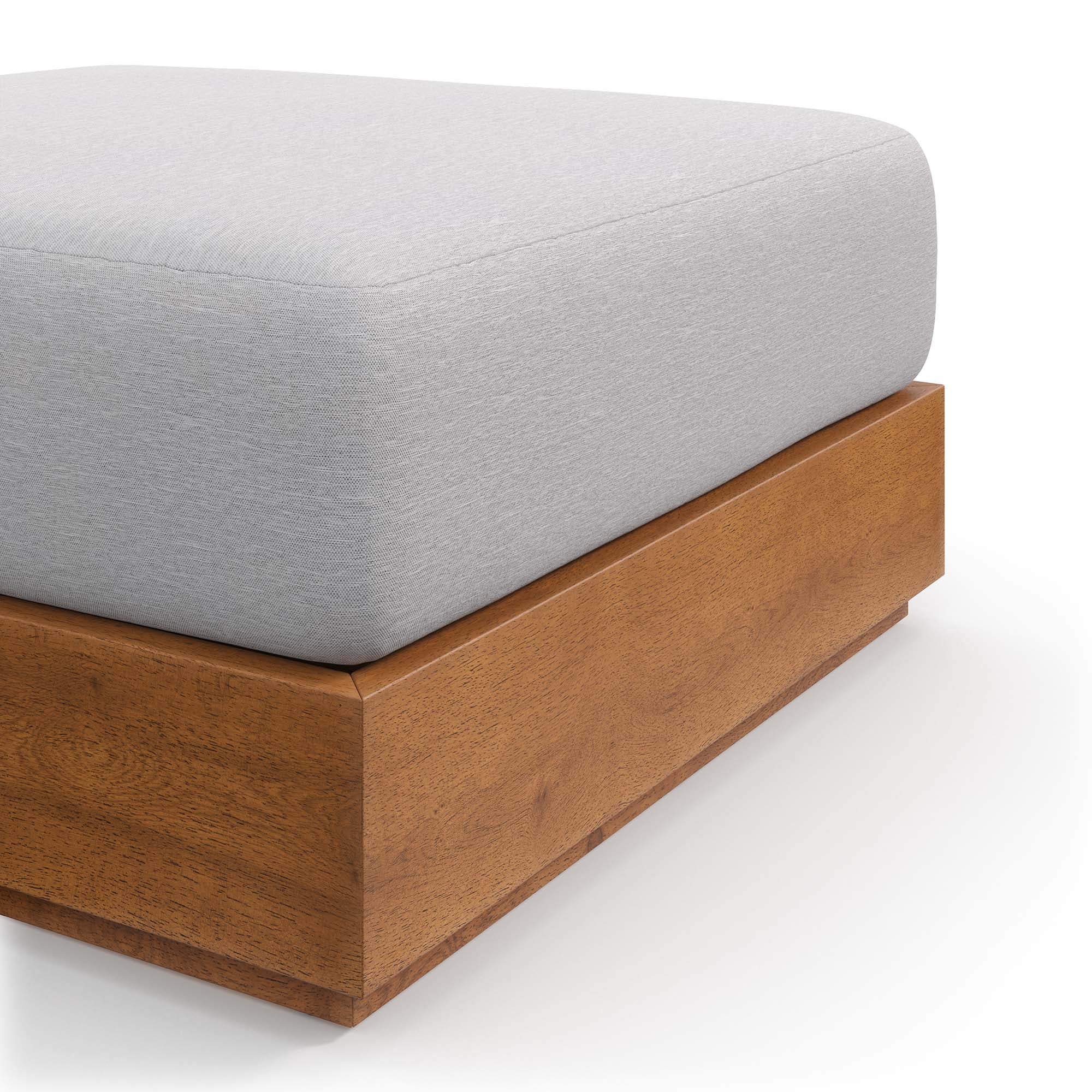 Tahoe Outdoor Patio Acacia Wood Ottoman by Modway - Best Buy Furniture