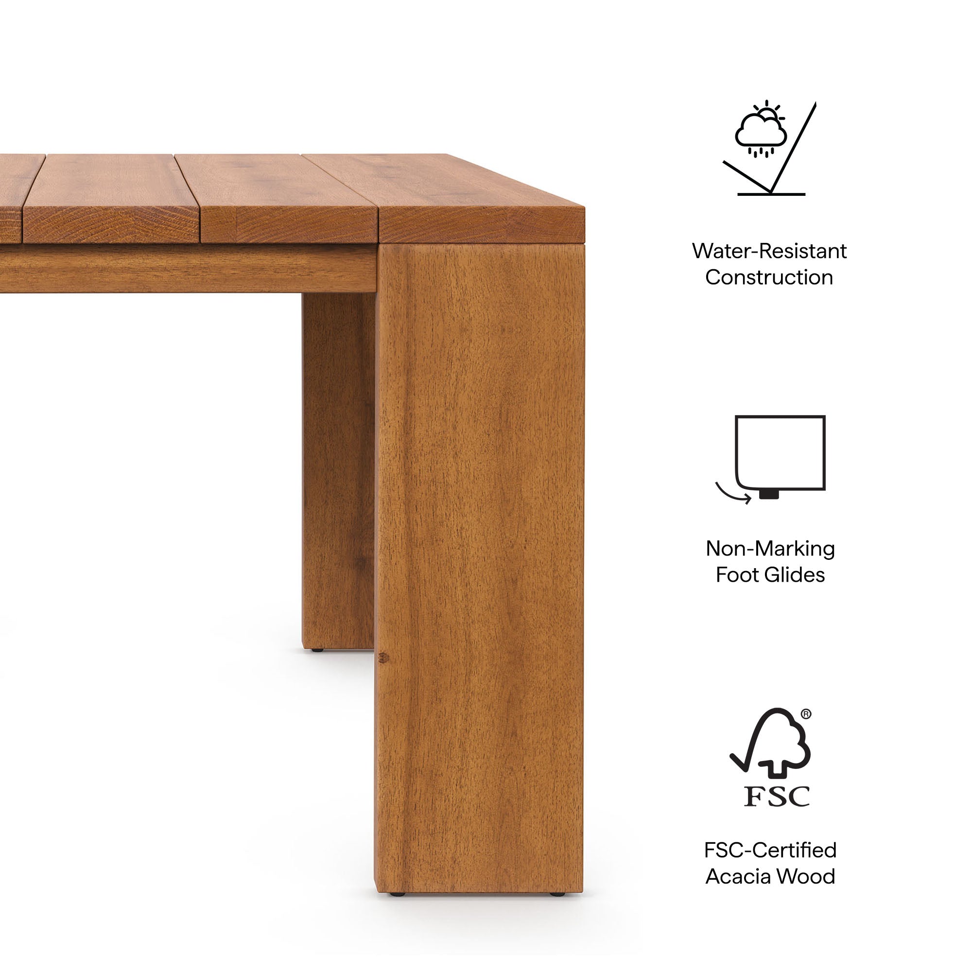 Tahoe Outdoor Patio Acacia Wood Side Table by Modway - Best Buy Furniture
