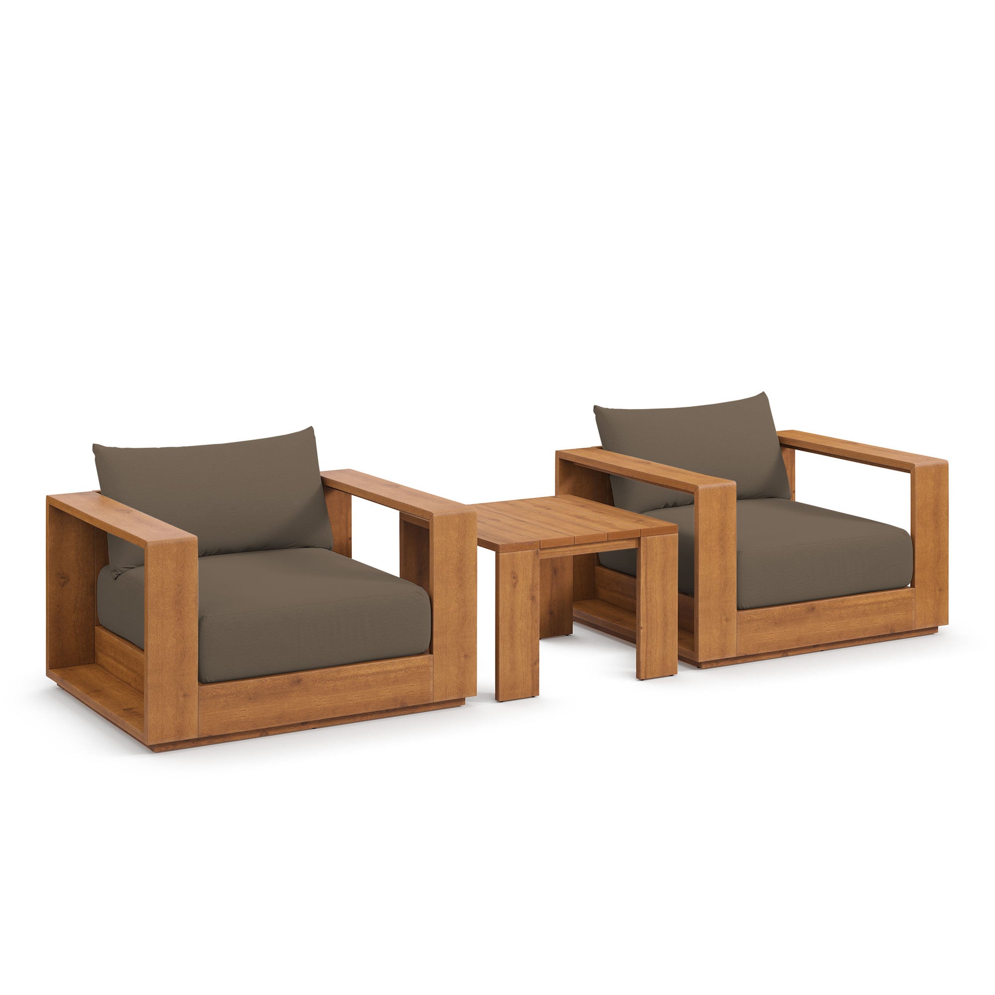 Tahoe 3-Piece Outdoor Patio Acacia Wood Furniture Set by Modway - Best Buy Furniture