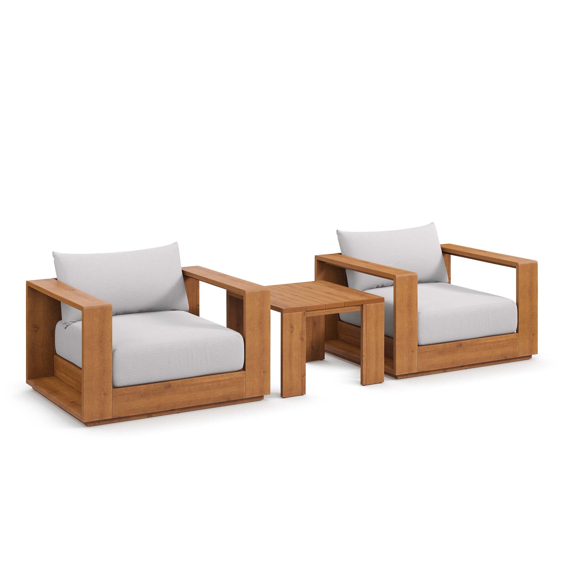 Tahoe 3-Piece Outdoor Patio Acacia Wood Furniture Set by Modway - Best Buy Furniture