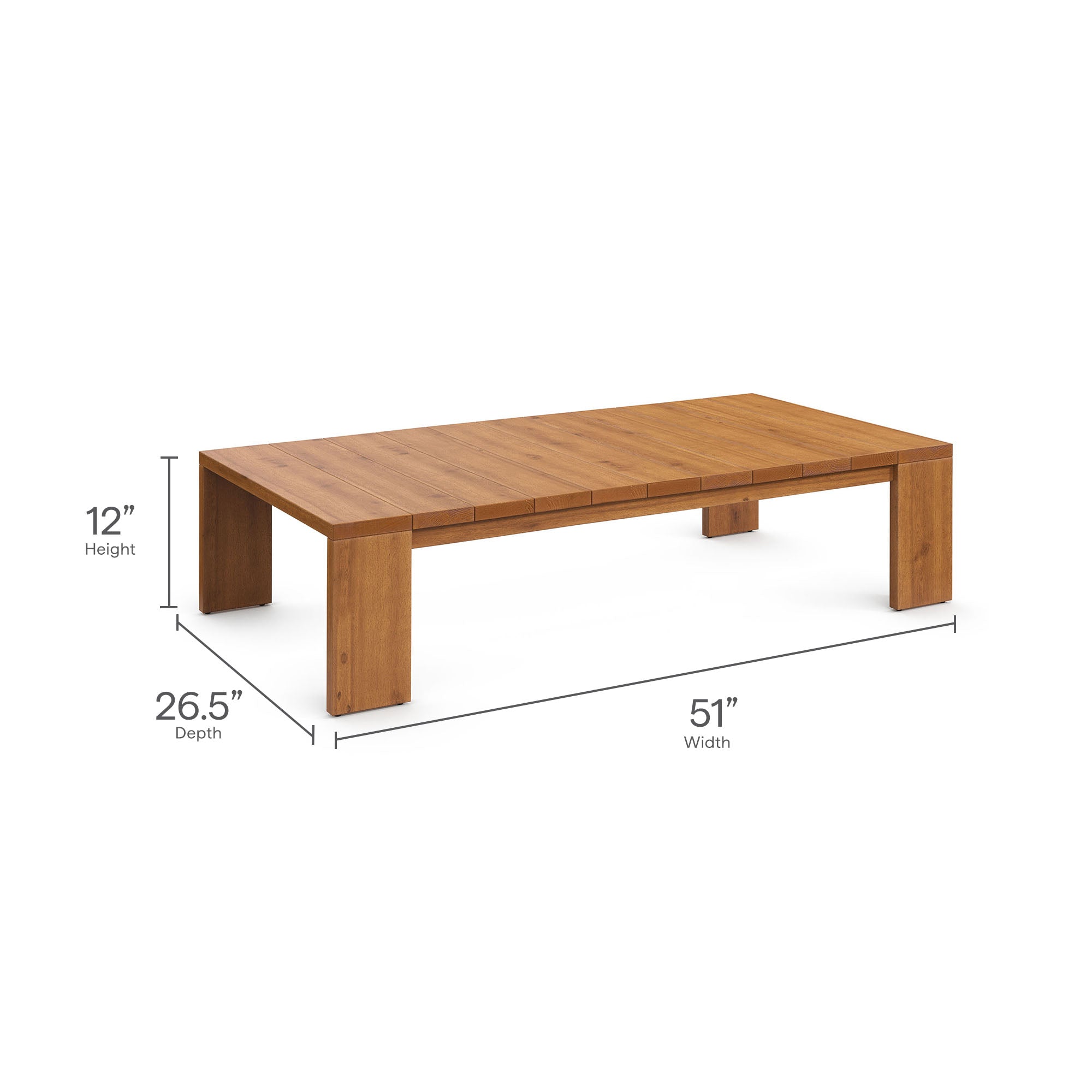 Tahoe 2-Piece Outdoor Patio Acacia Wood Sofa and Coffee Table Set by Modway - Best Buy Furniture