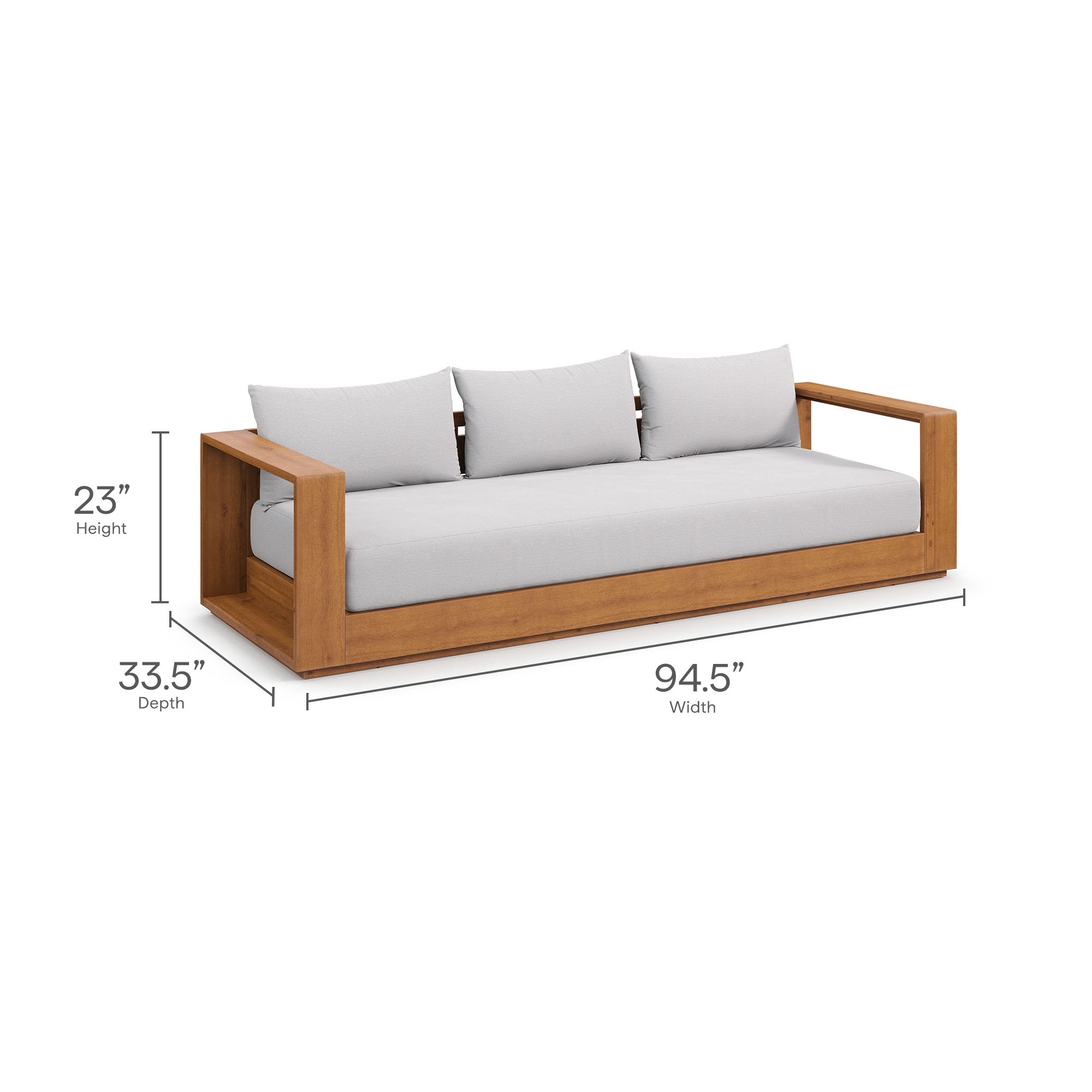 Tahoe 2-Piece Outdoor Patio Acacia Wood Sofa and Coffee Table Set by Modway - Best Buy Furniture