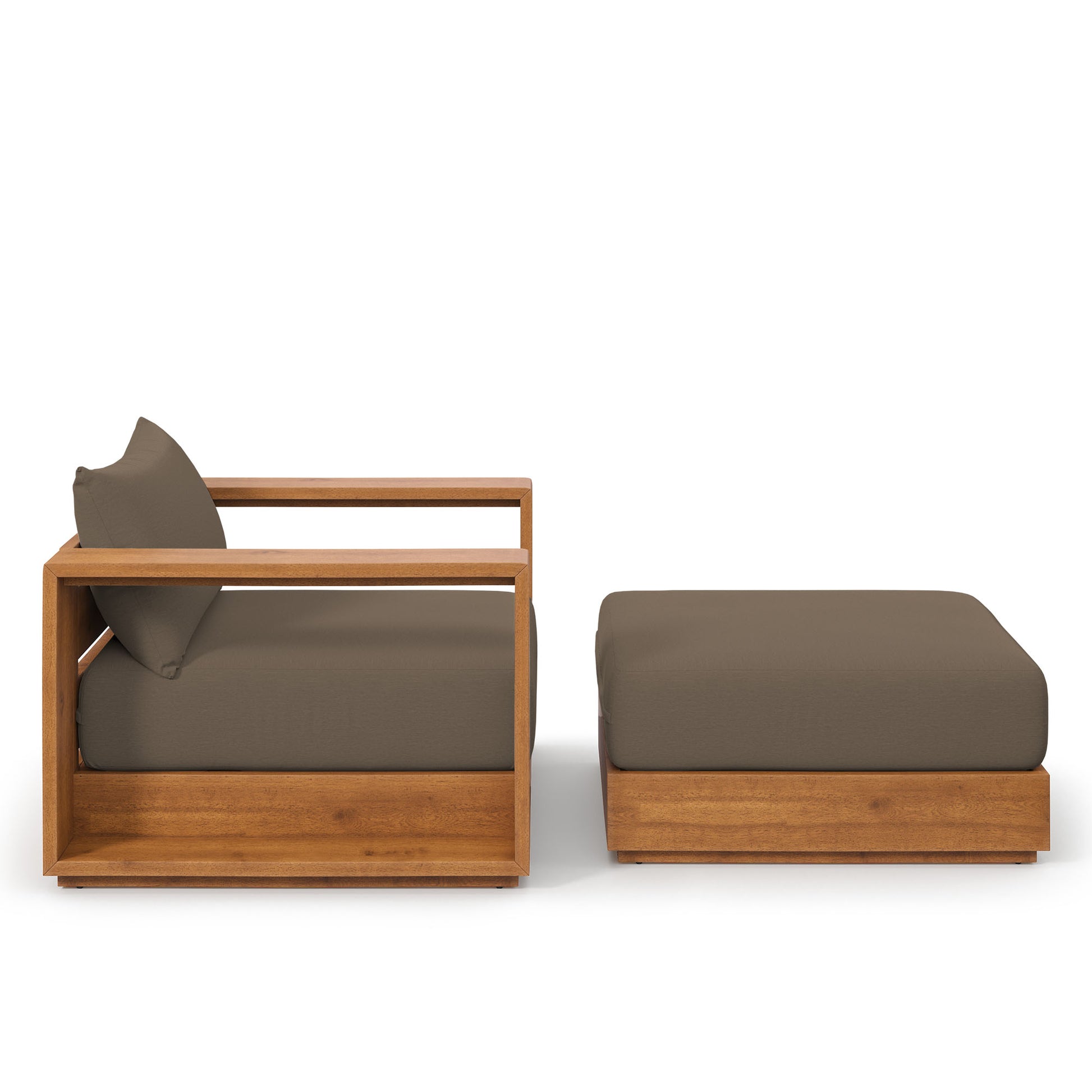 Tahoe 2-Piece Outdoor Patio Acacia Wood Armchair and Ottoman Set by Modway - Best Buy Furniture