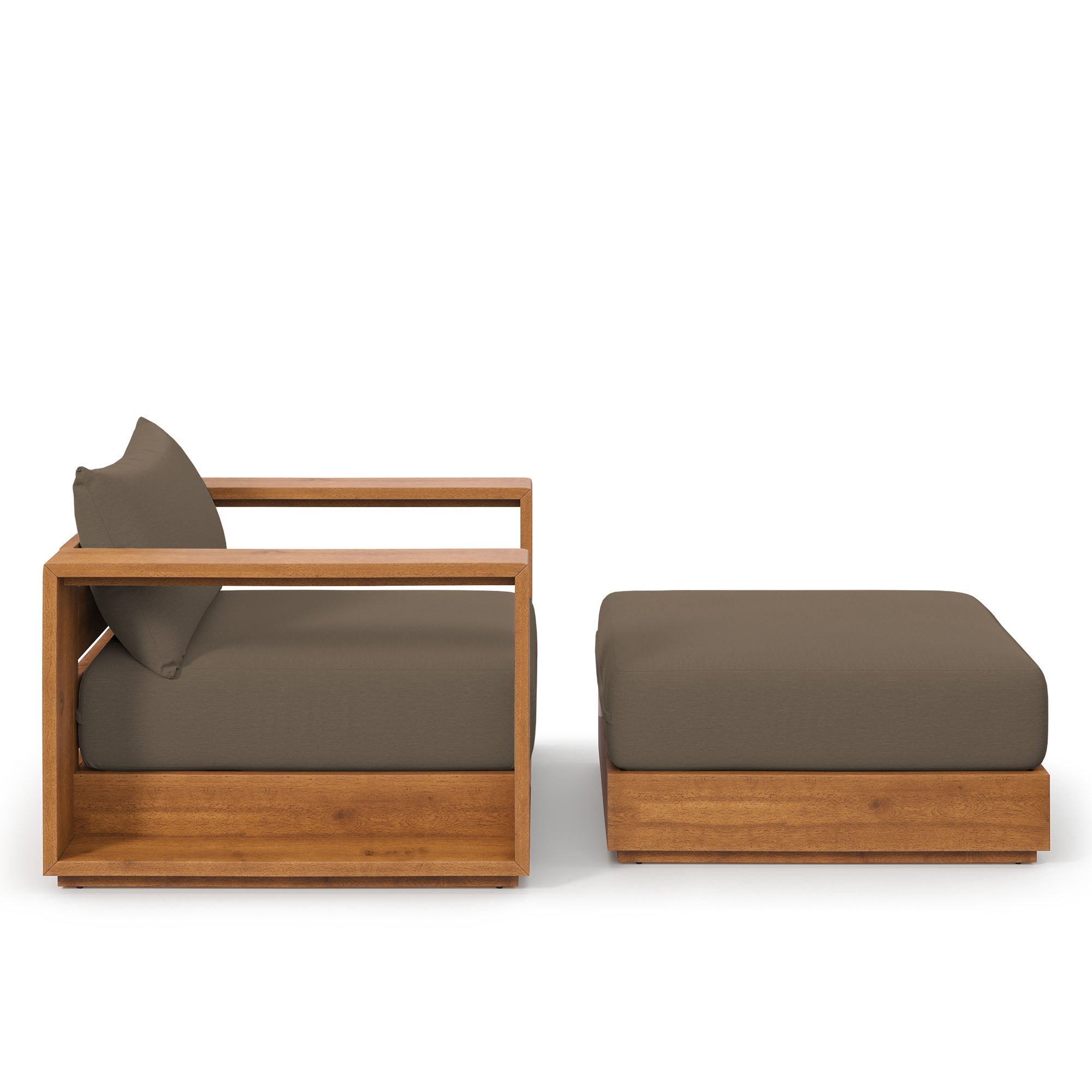 Tahoe 2-Piece Outdoor Patio Acacia Wood Armchair and Ottoman Set by Modway - Best Buy Furniture