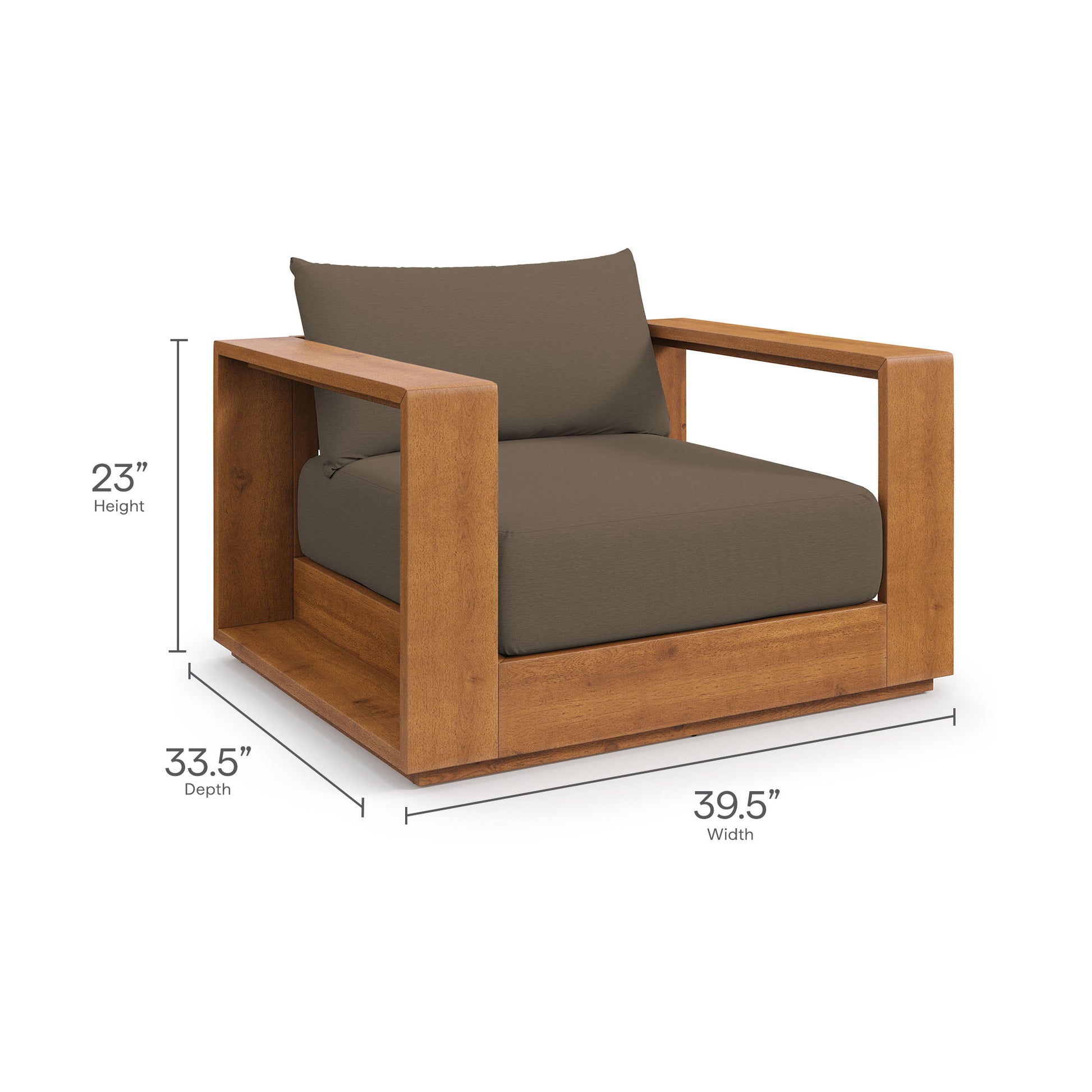 Tahoe 2-Piece Outdoor Patio Acacia Wood Armchair and Ottoman Set by Modway - Best Buy Furniture