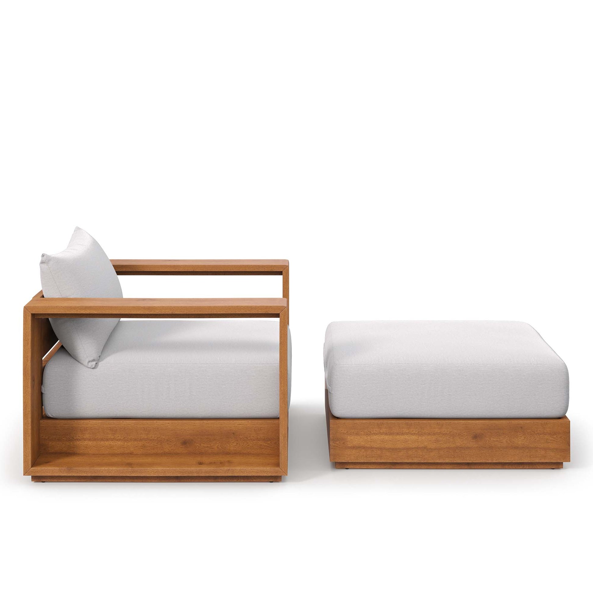 Tahoe 2-Piece Outdoor Patio Acacia Wood Armchair and Ottoman Set by Modway - Best Buy Furniture