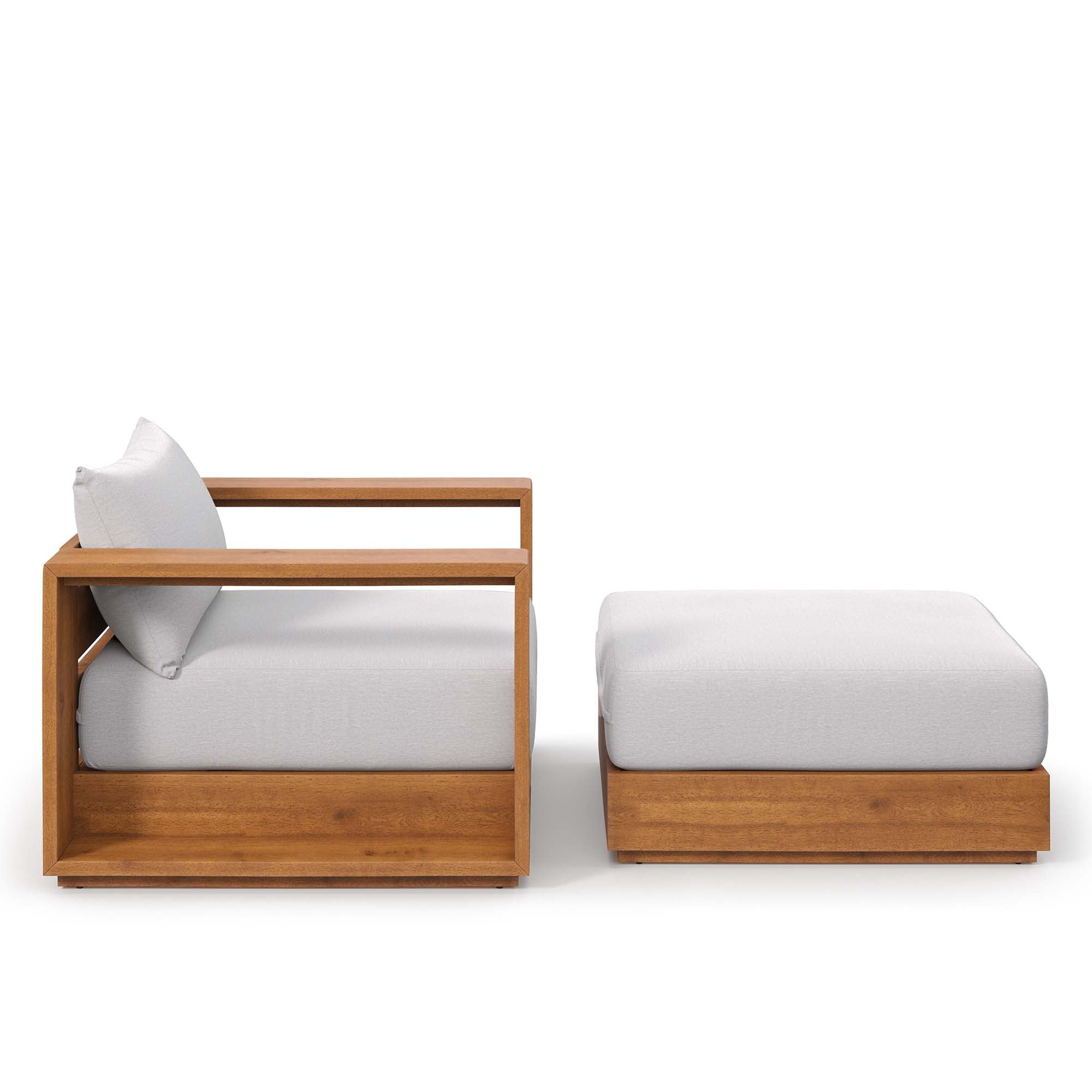 Tahoe 2-Piece Outdoor Patio Acacia Wood Armchair and Ottoman Set by Modway - Best Buy Furniture