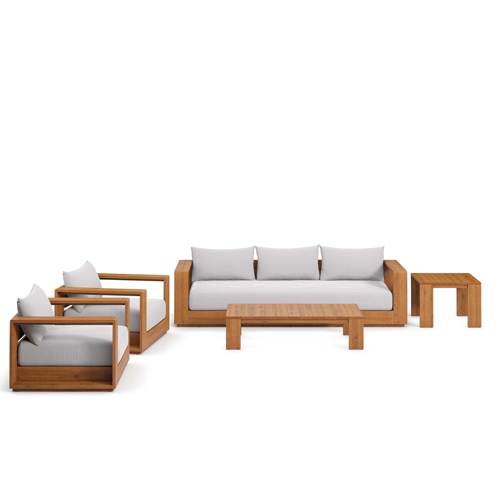 Tahoe 5-Piece Outdoor Patio Acacia Wood Furniture Set by Modway - Best Buy Furniture