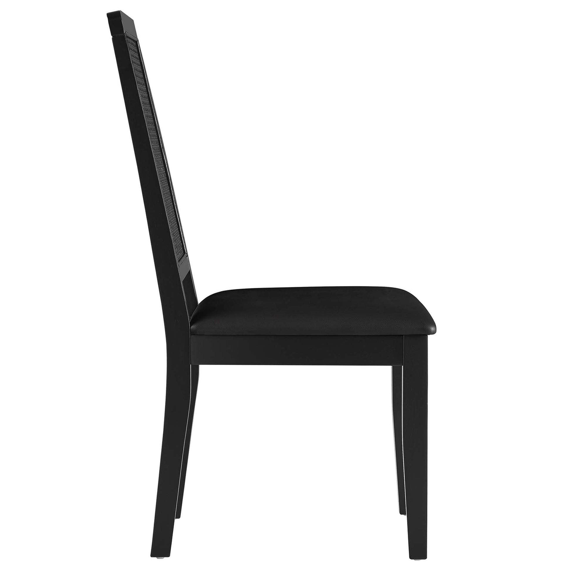 Arlo Vegan Leather Upholstered Faux Rattan and Wood Dining Side Chairs Set of 2 by Modway - Best Buy Furniture