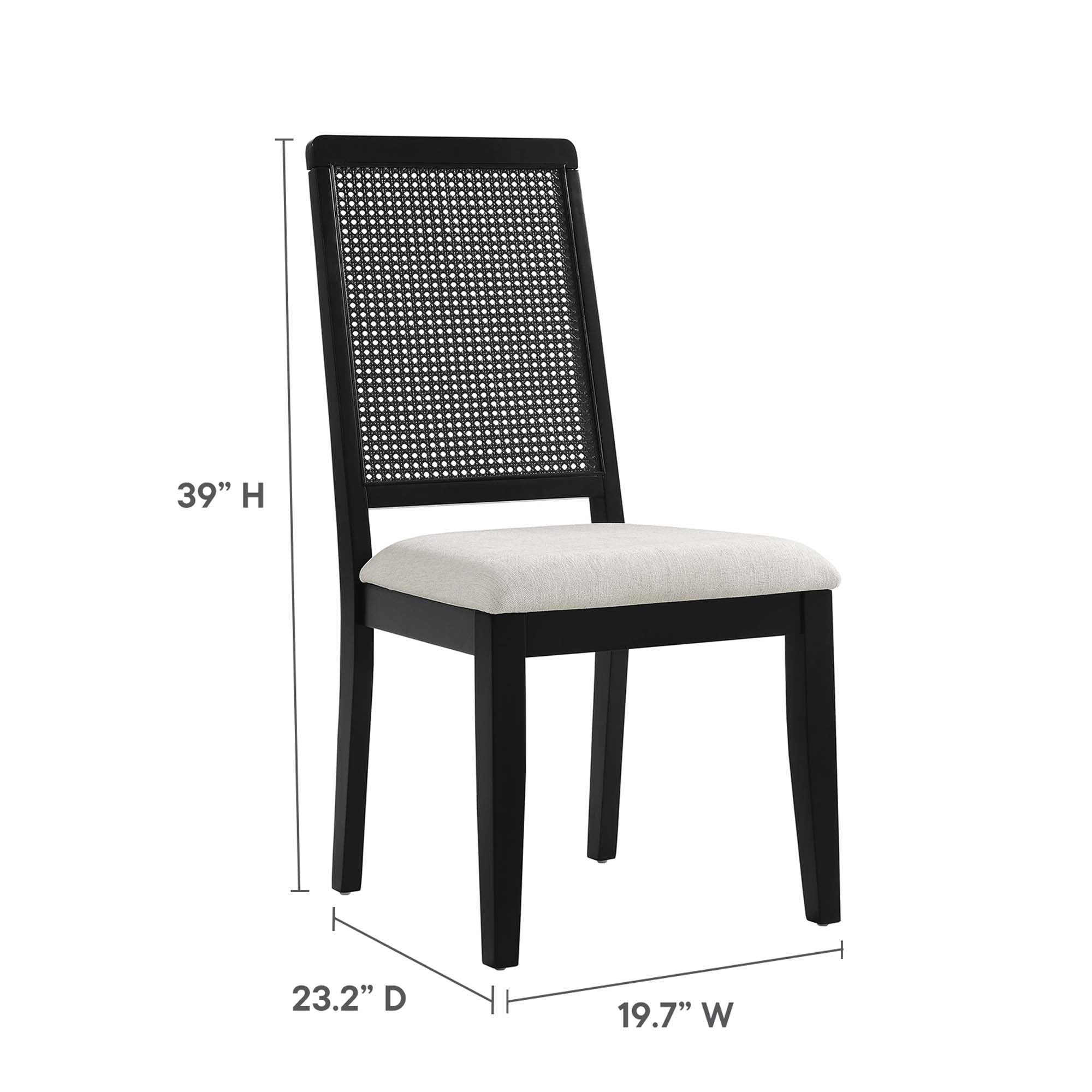 Arlo Faux Rattan and Wood Dining Side Chairs Set of 2 by Modway - Best Buy Furniture