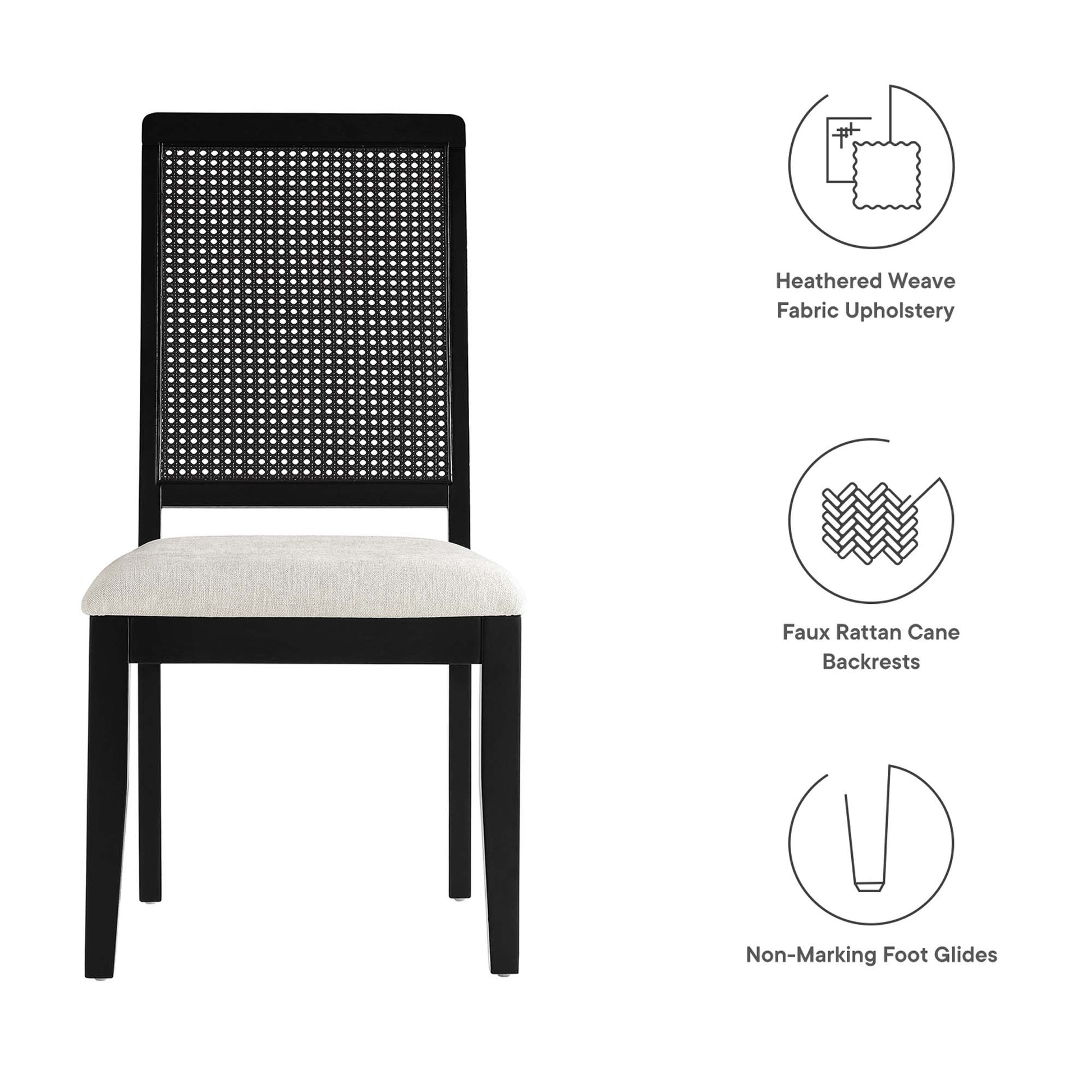 Arlo Faux Rattan and Wood Dining Side Chairs Set of 2 by Modway - Best Buy Furniture