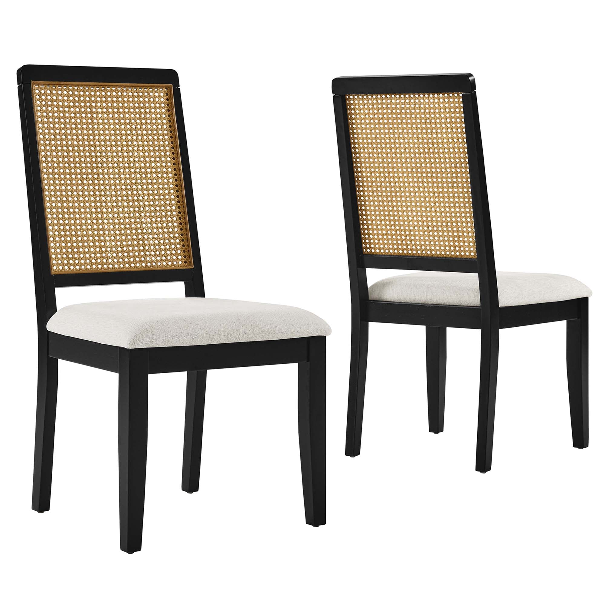 Arlo Faux Rattan and Wood Dining Side Chairs Set of 2 by Modway - Best Buy Furniture