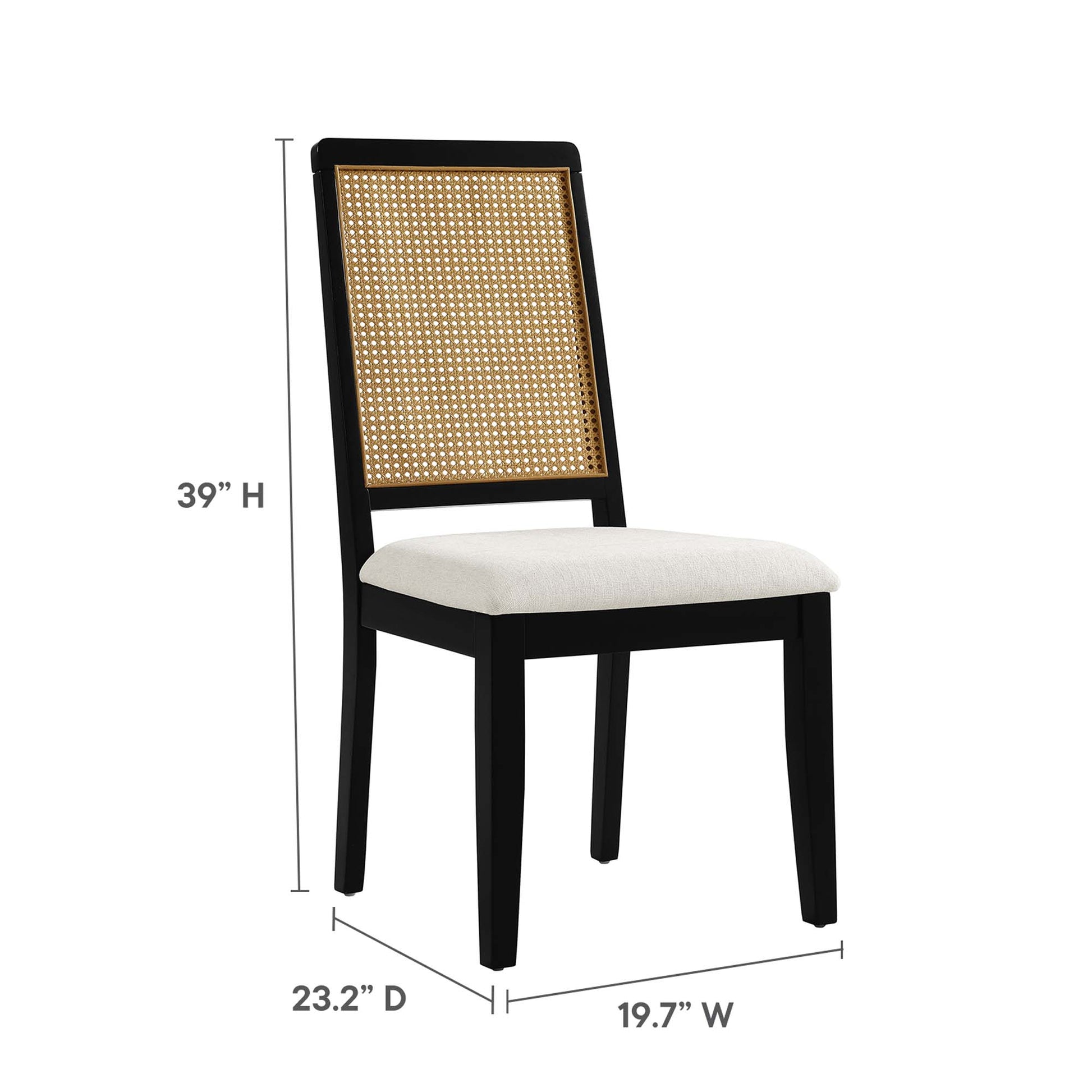 Arlo Faux Rattan and Wood Dining Side Chairs Set of 2 by Modway - Best Buy Furniture