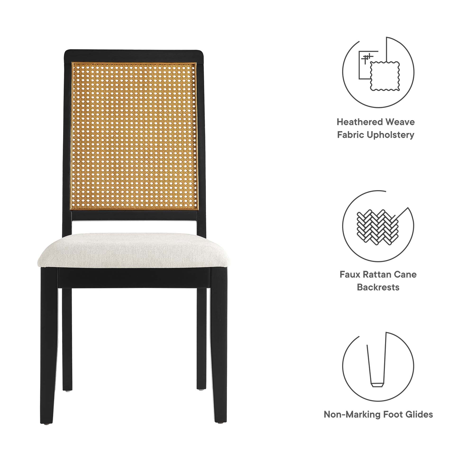 Arlo Faux Rattan and Wood Dining Side Chairs Set of 2 by Modway - Best Buy Furniture
