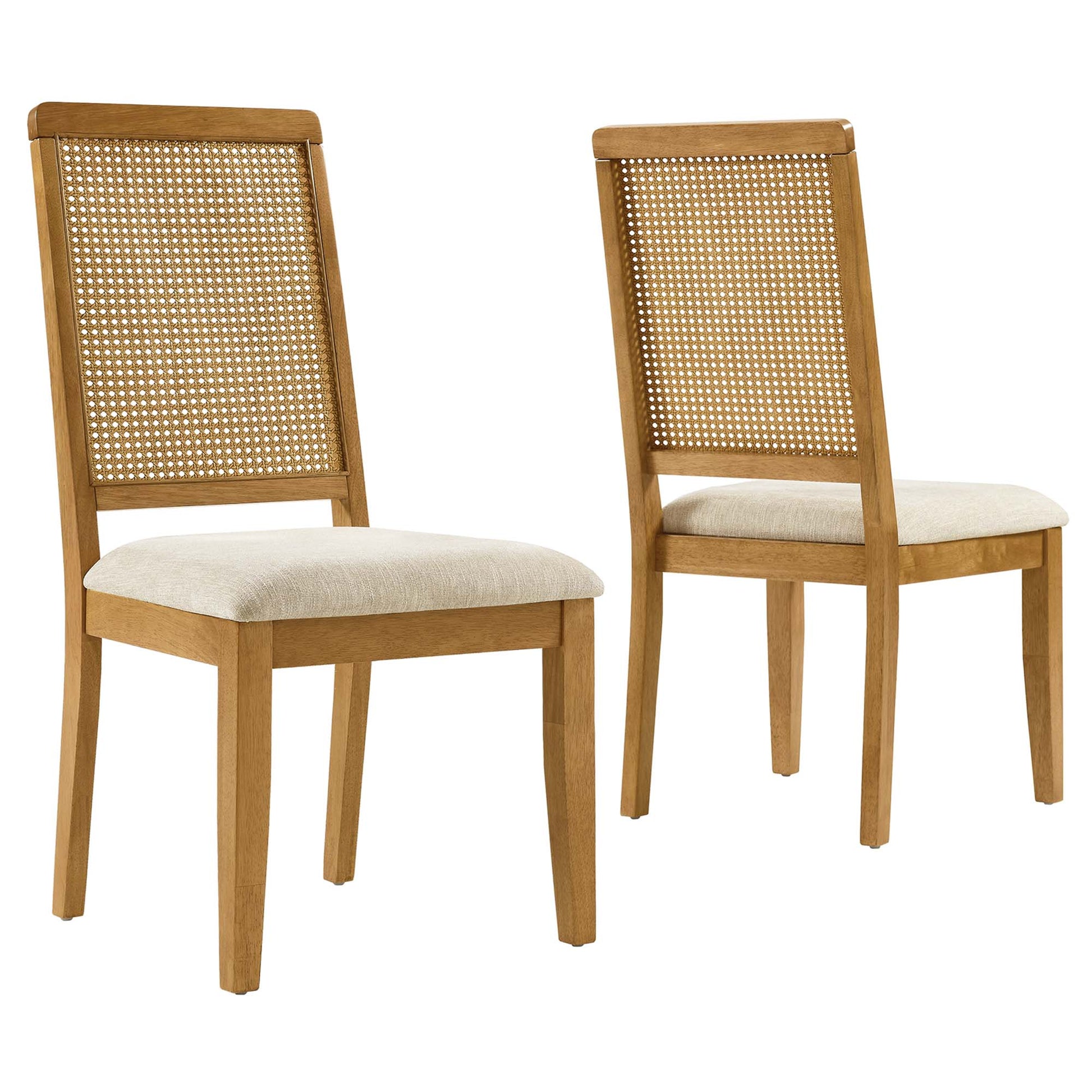 Arlo Faux Rattan and Wood Dining Side Chairs Set of 2 by Modway - Best Buy Furniture