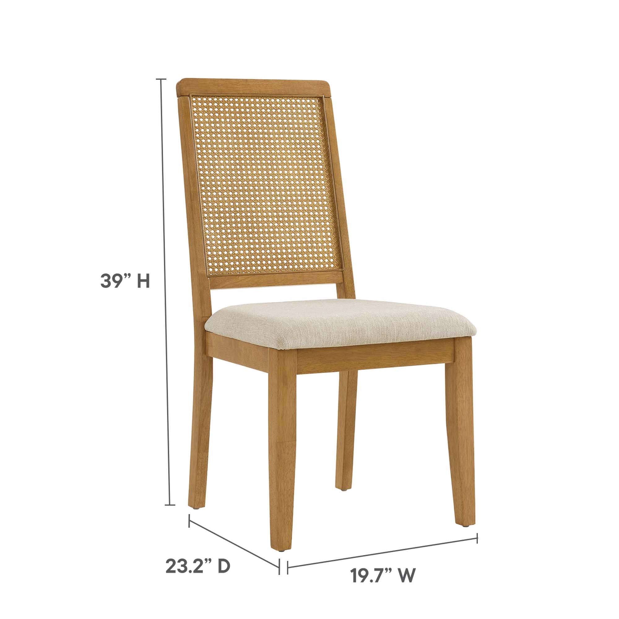 Arlo Faux Rattan and Wood Dining Side Chairs Set of 2 by Modway - Best Buy Furniture