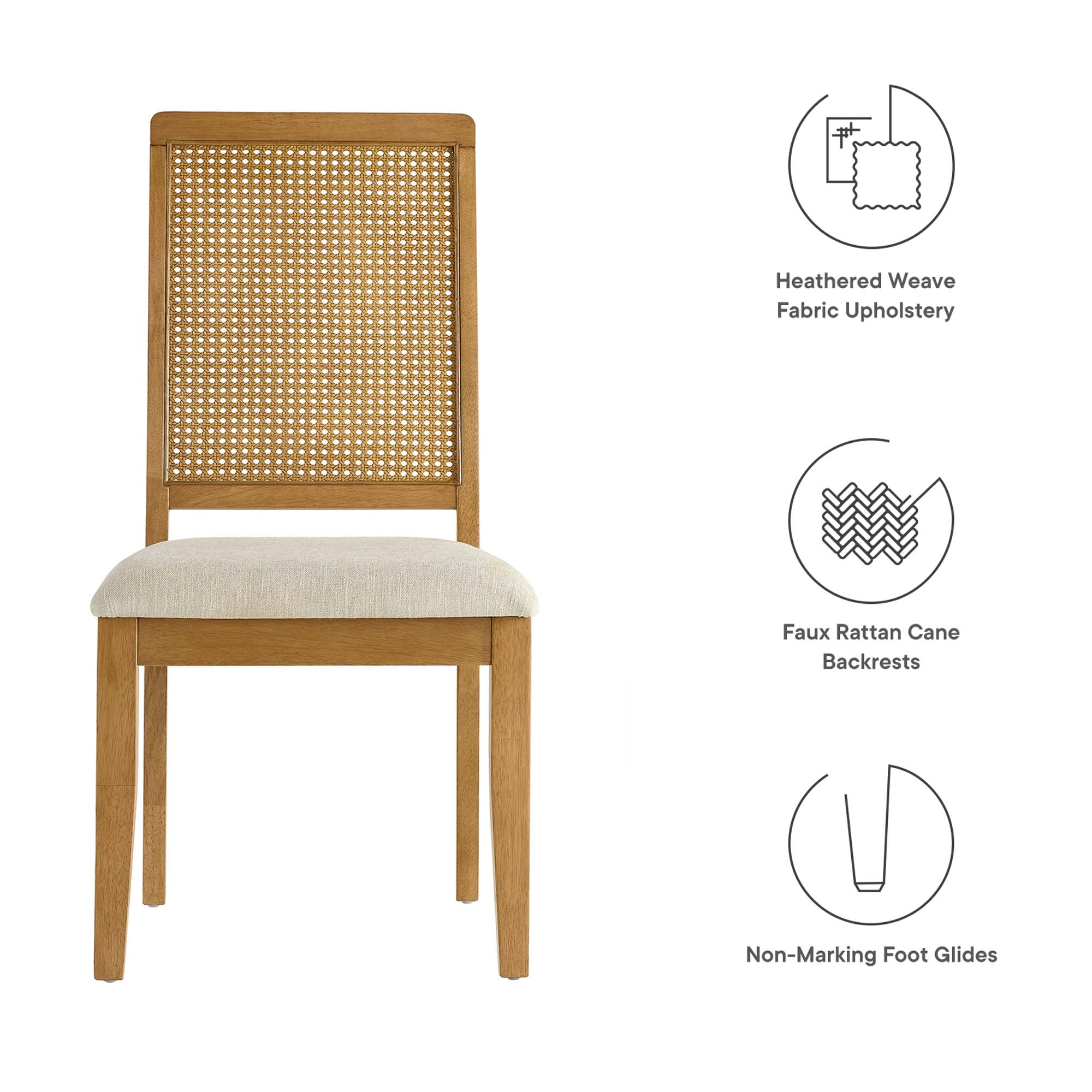 Arlo Faux Rattan and Wood Dining Side Chairs Set of 2 by Modway - Best Buy Furniture