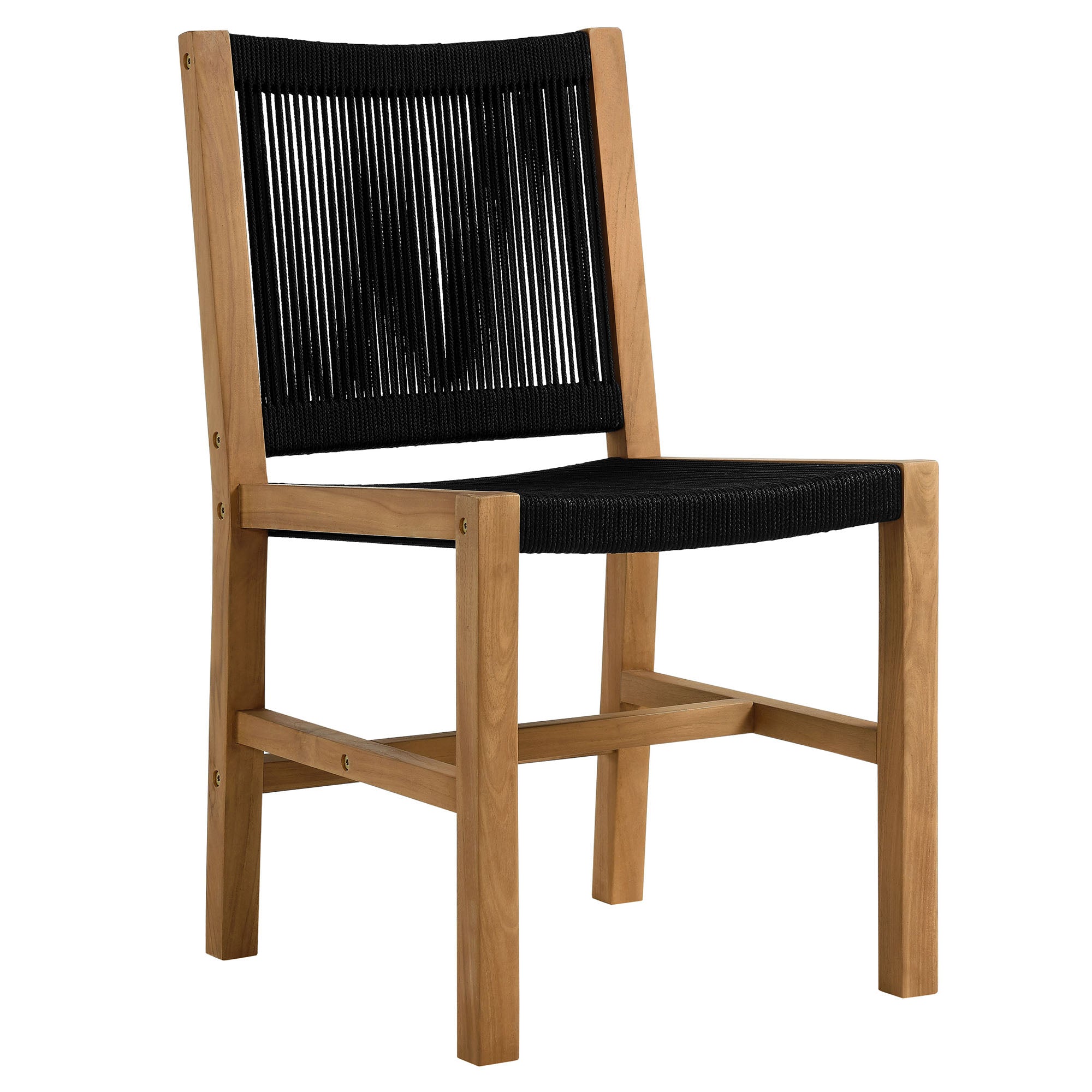 Vienna 5-Piece Outdoor Patio Teak and Rope Dining Set with Armless Chairs by Modway - Best Buy Furniture