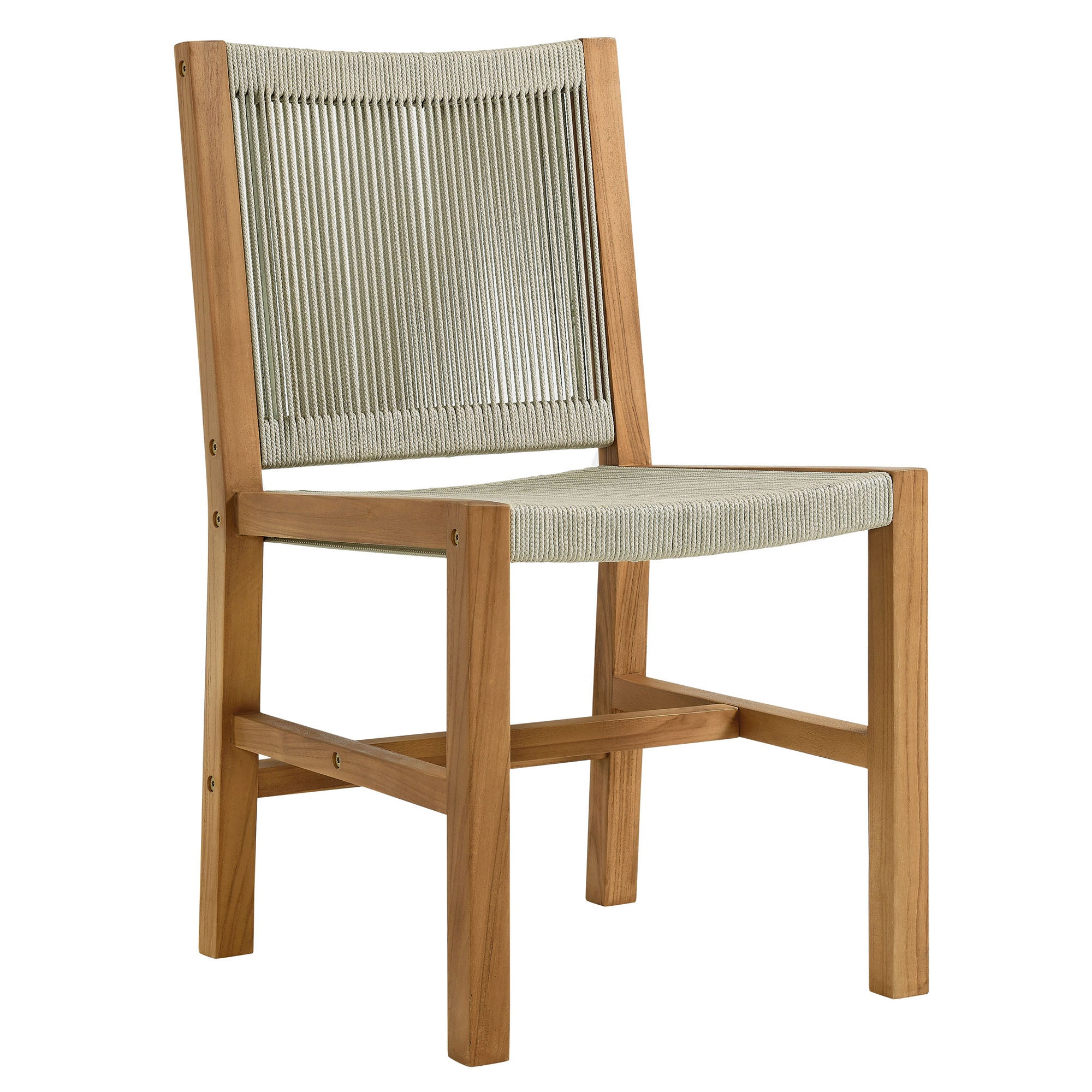 Vienna 3-Piece Outdoor Patio Teak and Rope Dining Set with Armless Chiars by Modway - Best Buy Furniture
