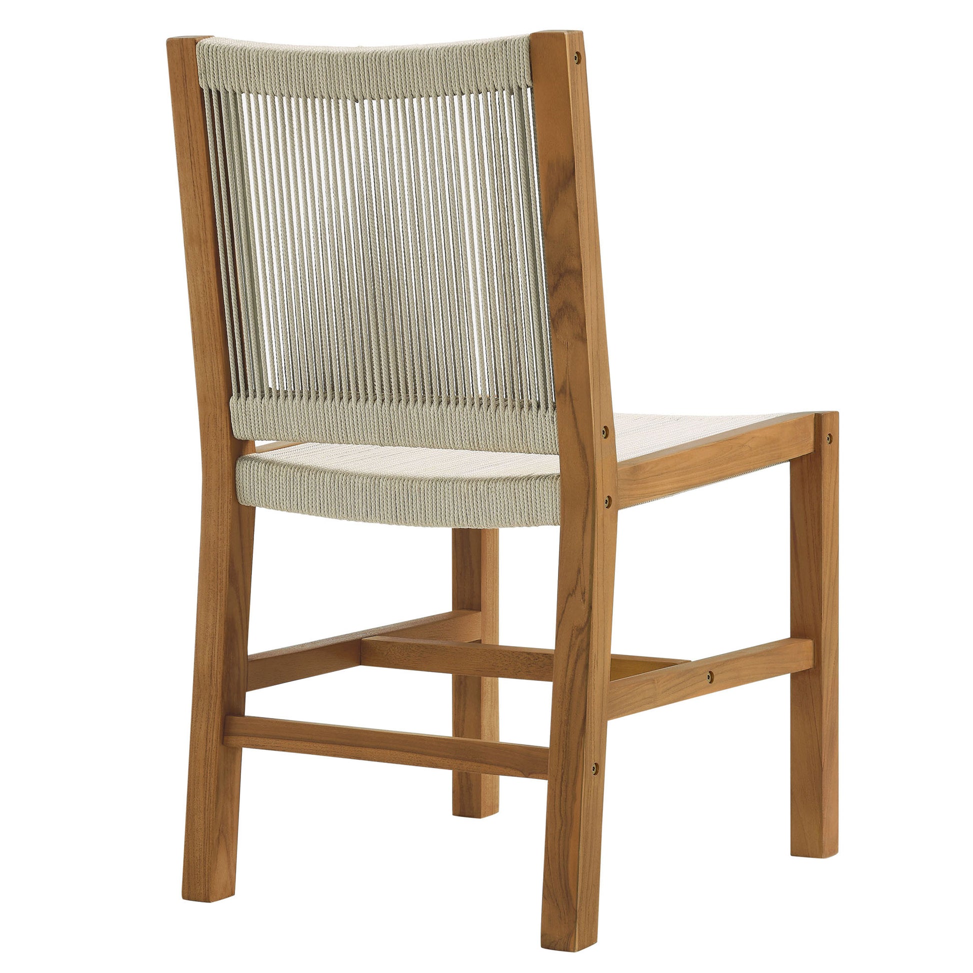 Vienna Outdoor Patio Teak and Rope Armless Dining Chairs Set of 2 by Modway - Best Buy Furniture